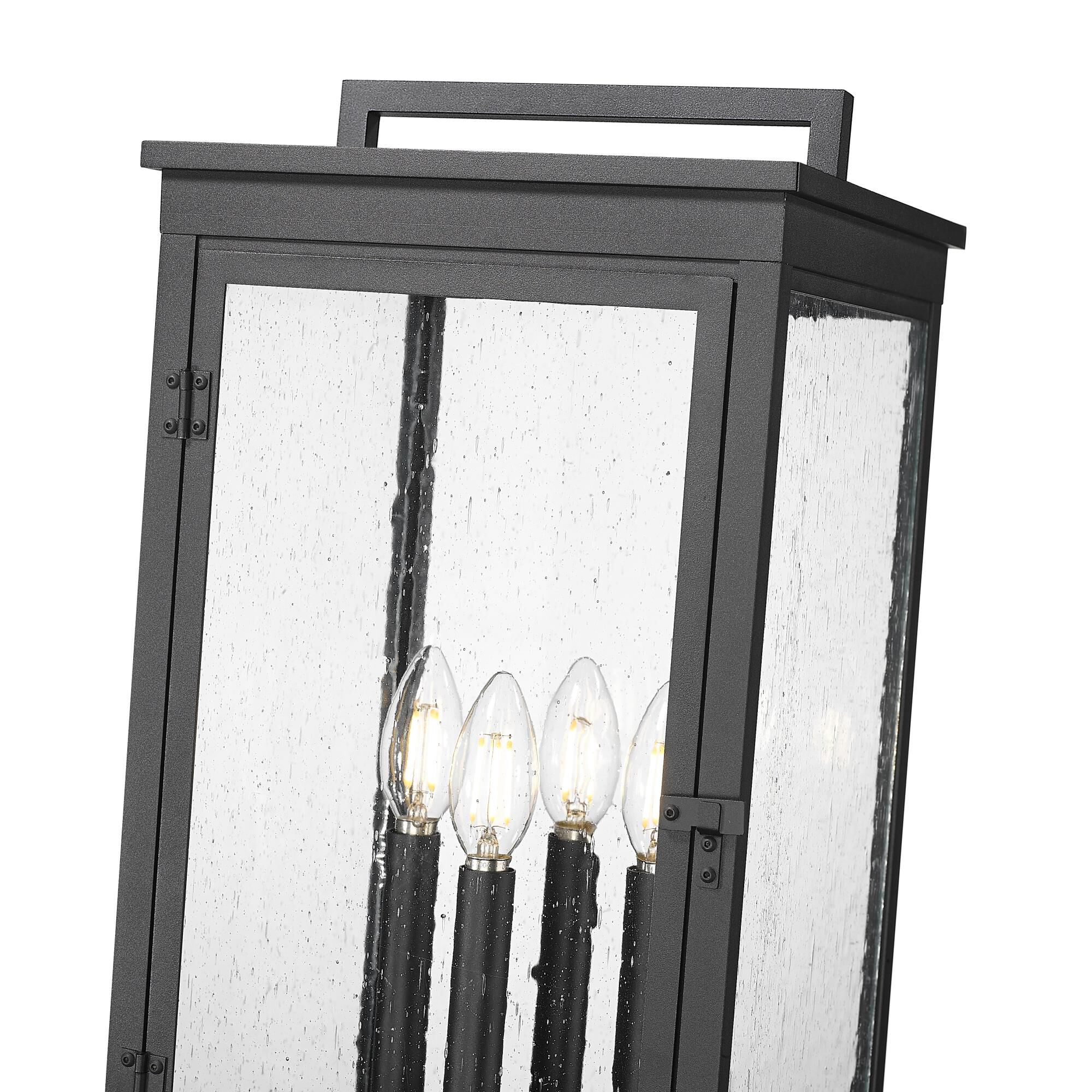 Shown in Sand Black finish and Clear Seedy glass and Clear Seedy shade