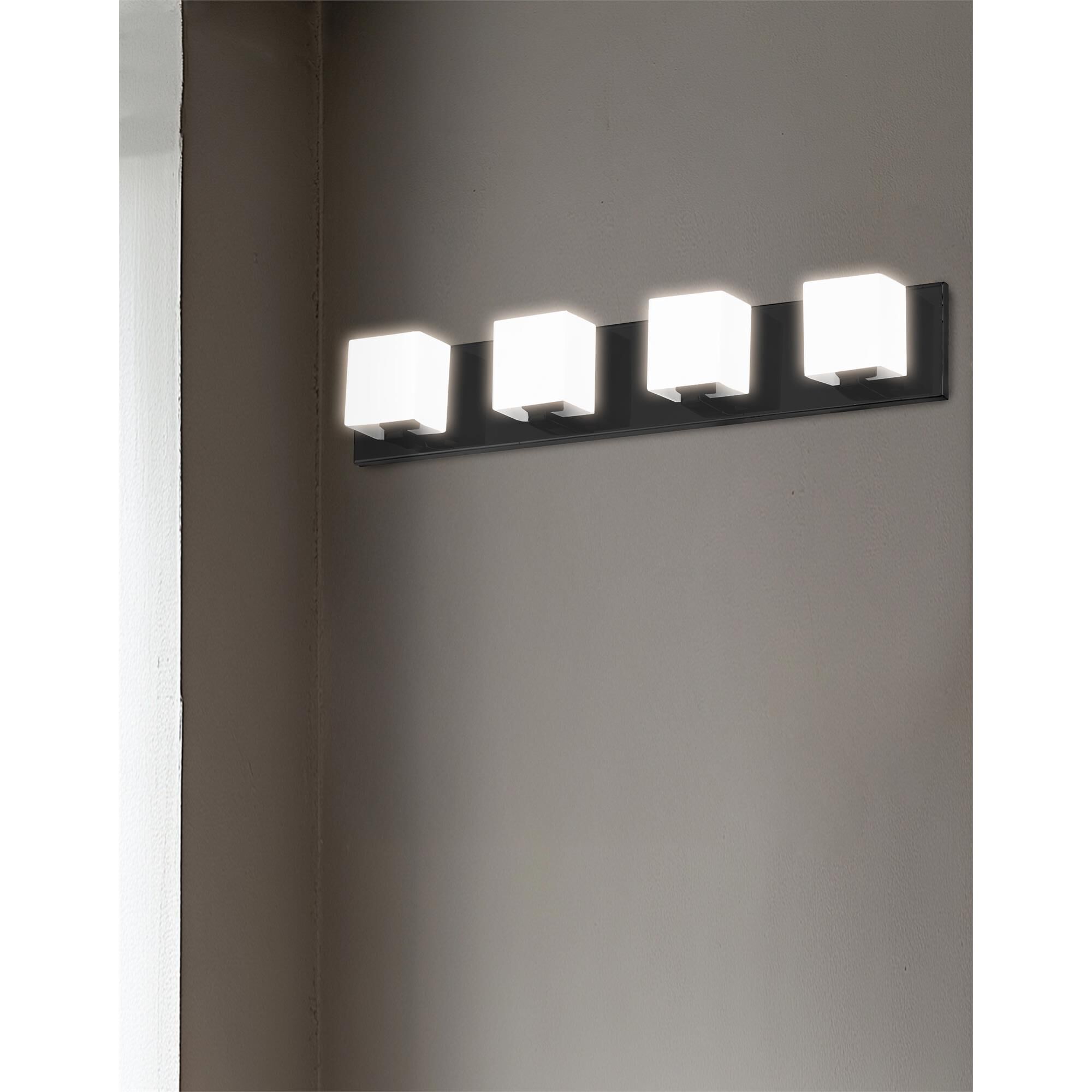 Shown in Black and White finish and White Square glass
