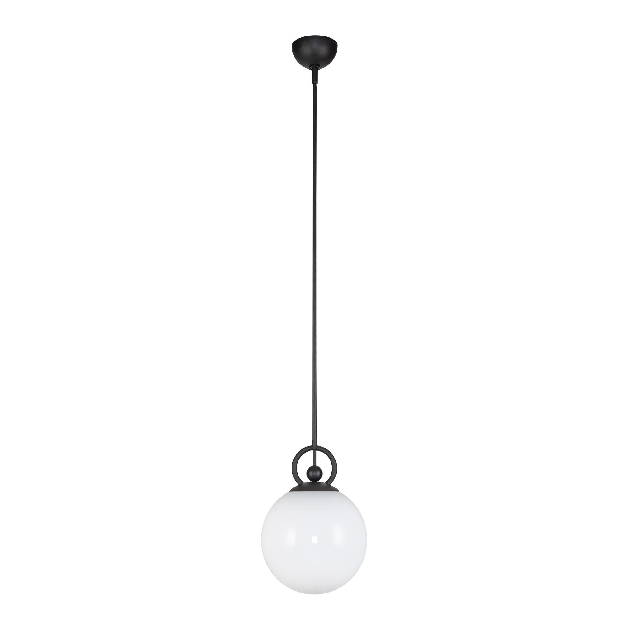 Shown in Brushed Gold/Glossy Opal Glass|matte Black/Glossy Opal Glass finish and Glossy Opal glass and Glossy Opal Glass shade
