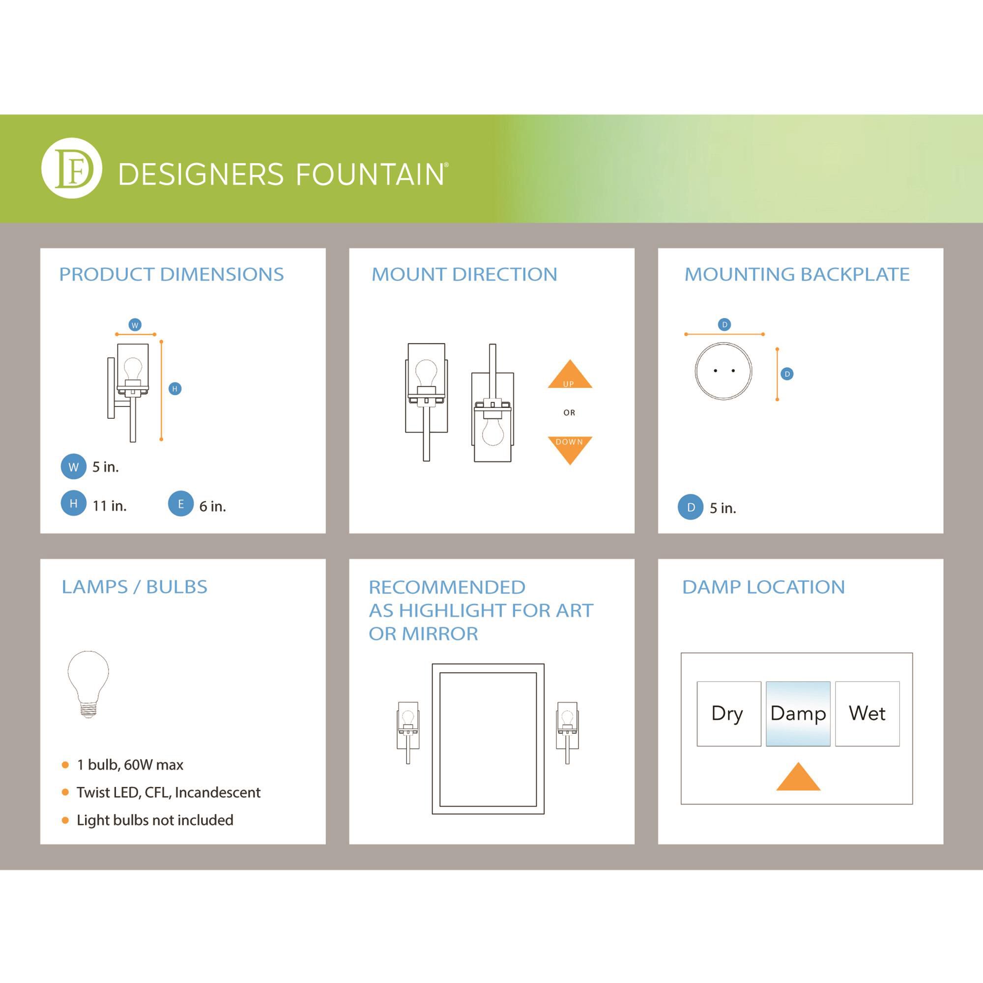 Designers Fountain Cedar Lane 11 Inch Wall Sconce