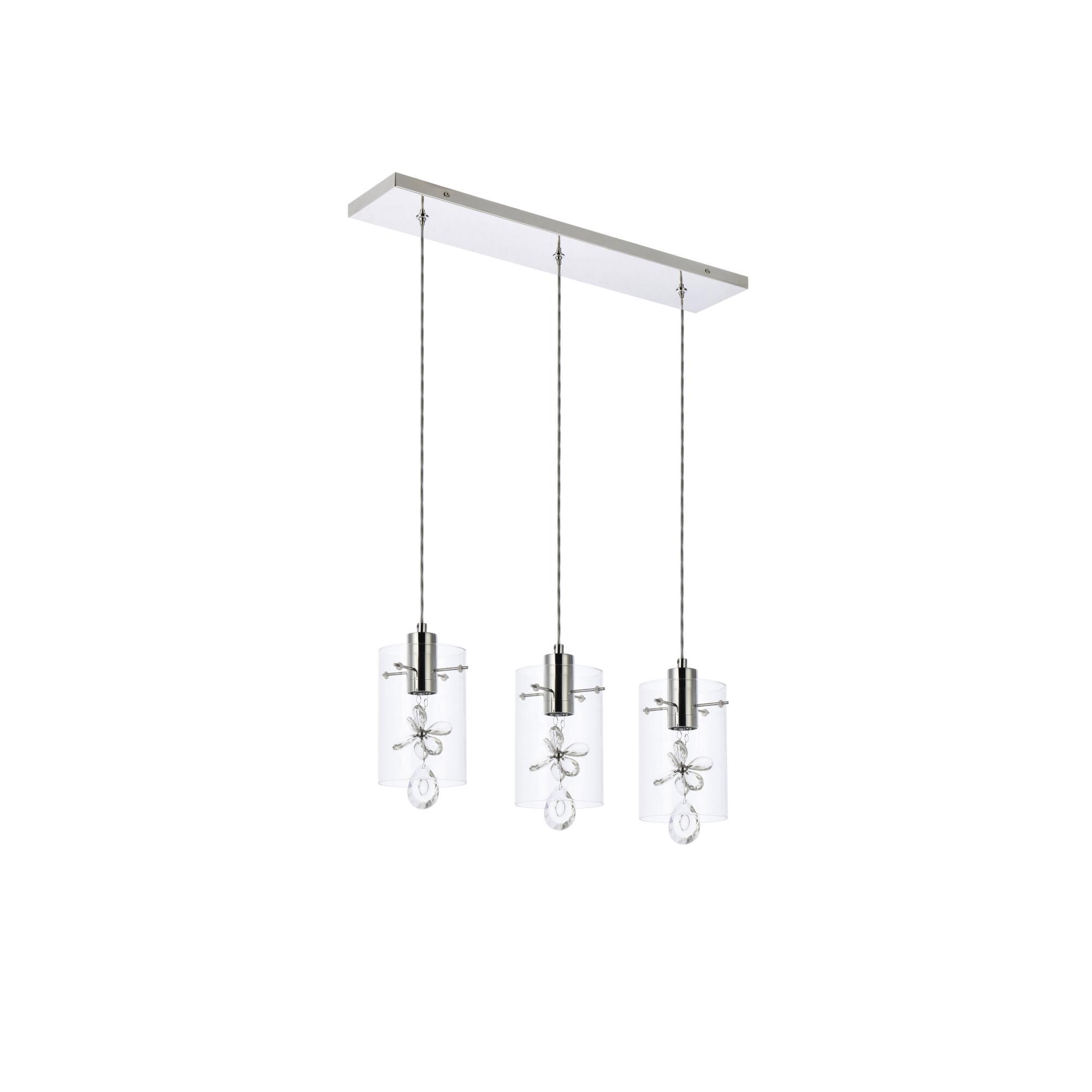 Hana 24 Inch 3 Light LED Linear Suspension Light by Elegant Lighting