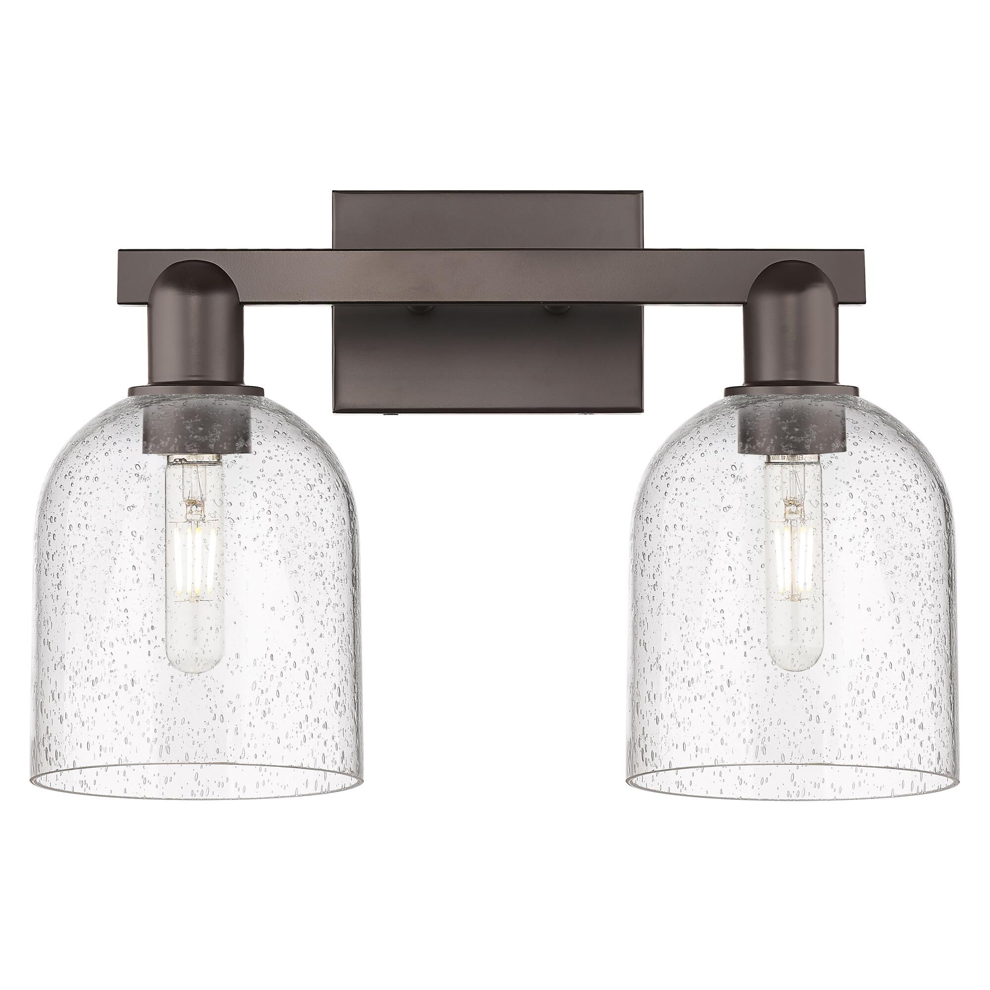 Shown in Oil Rubbed Bronze finish and Seedy glass