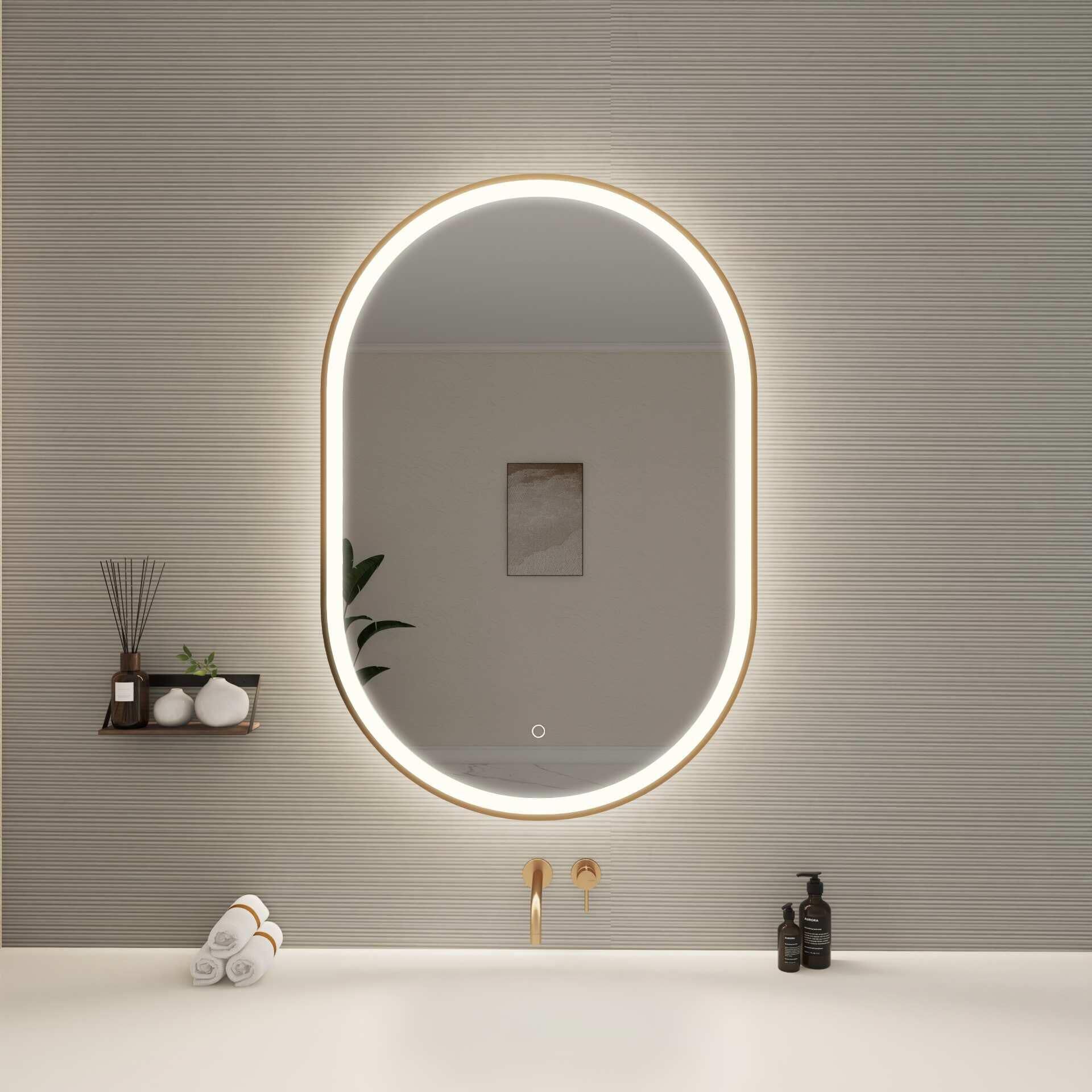 Harmoni 40 Inch Oval LED Lighted Mirror by Elegant Decor