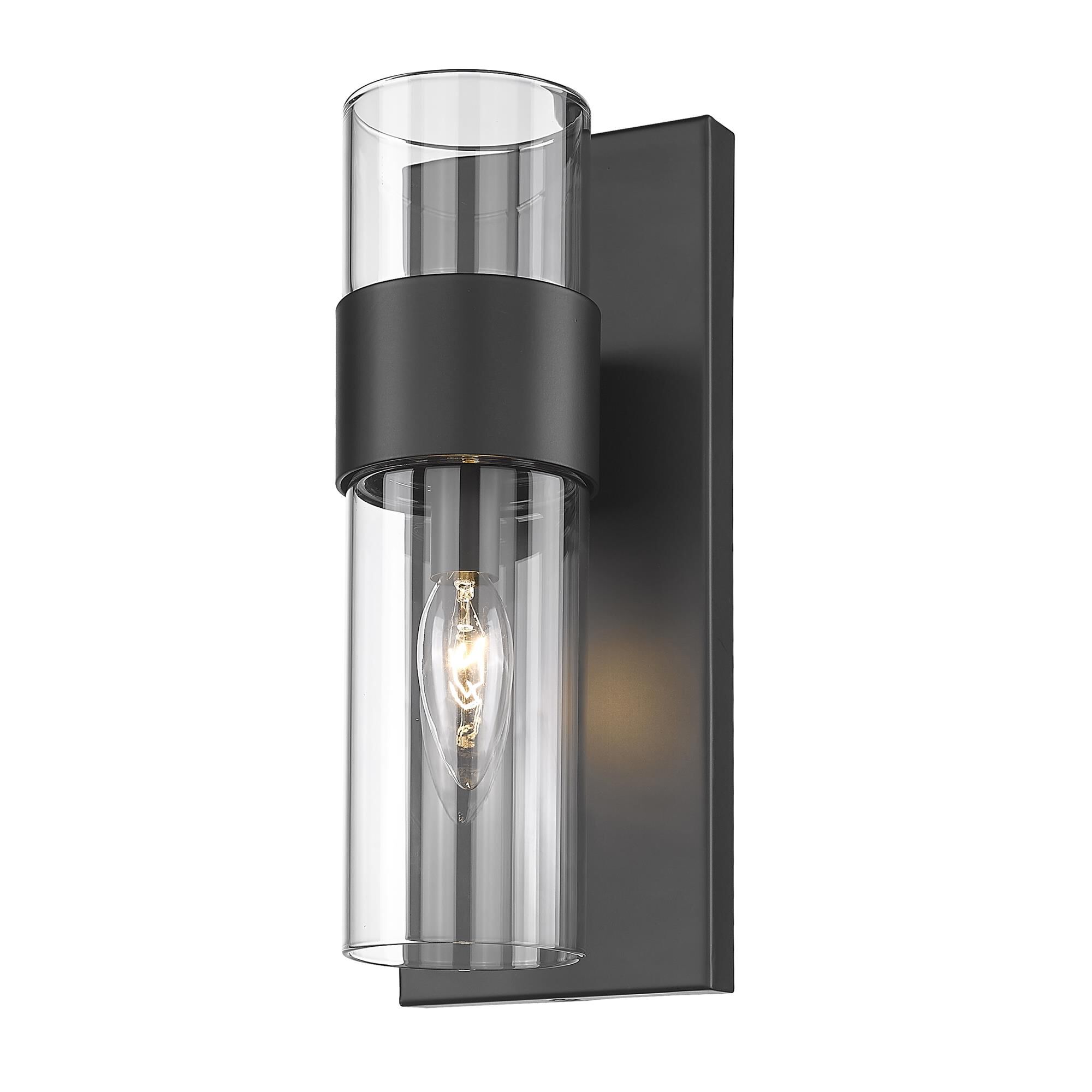 Shown in Matte Black finish and Clear glass
