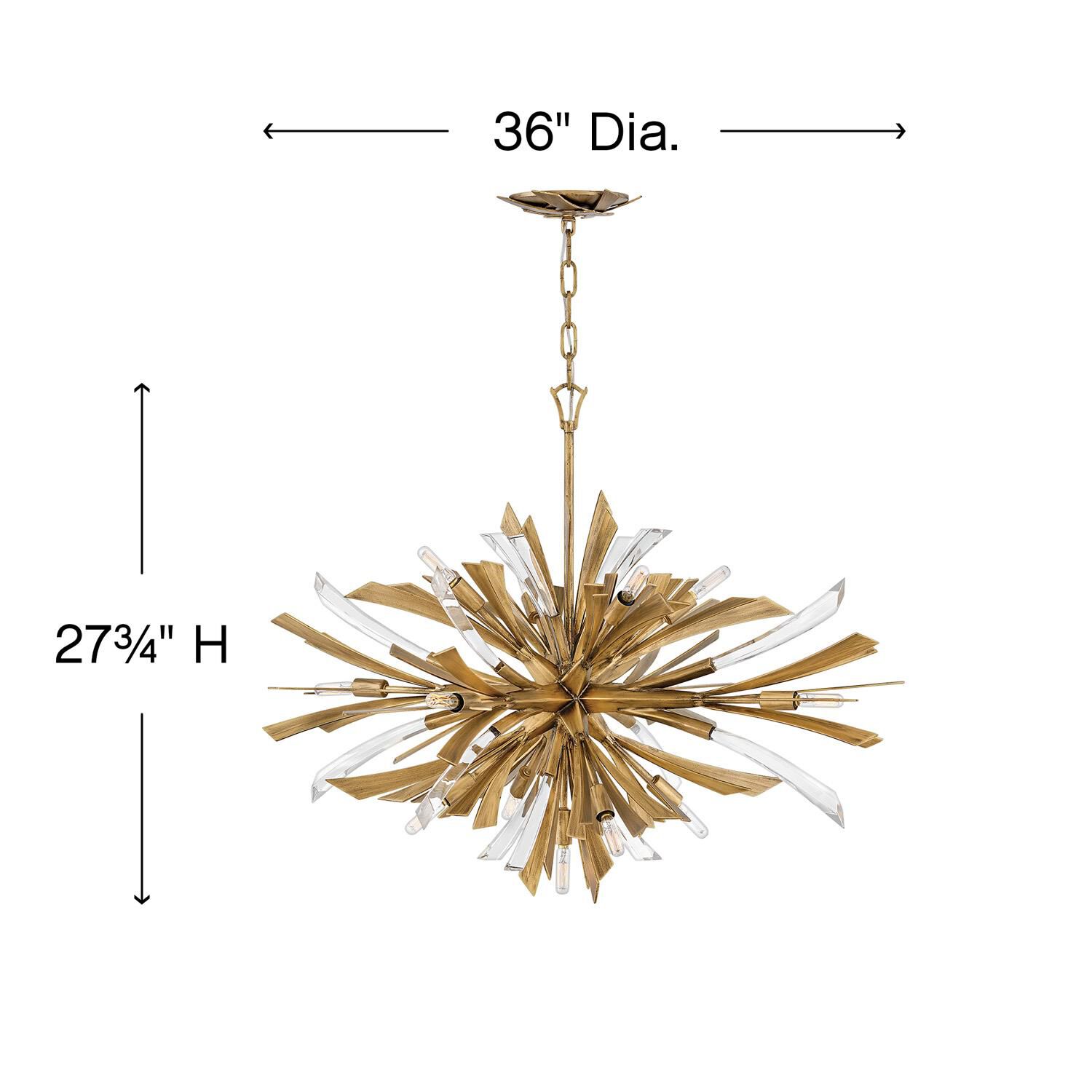 Vida 36 Inch 13 Light Chandelier by Fredrick Ramond