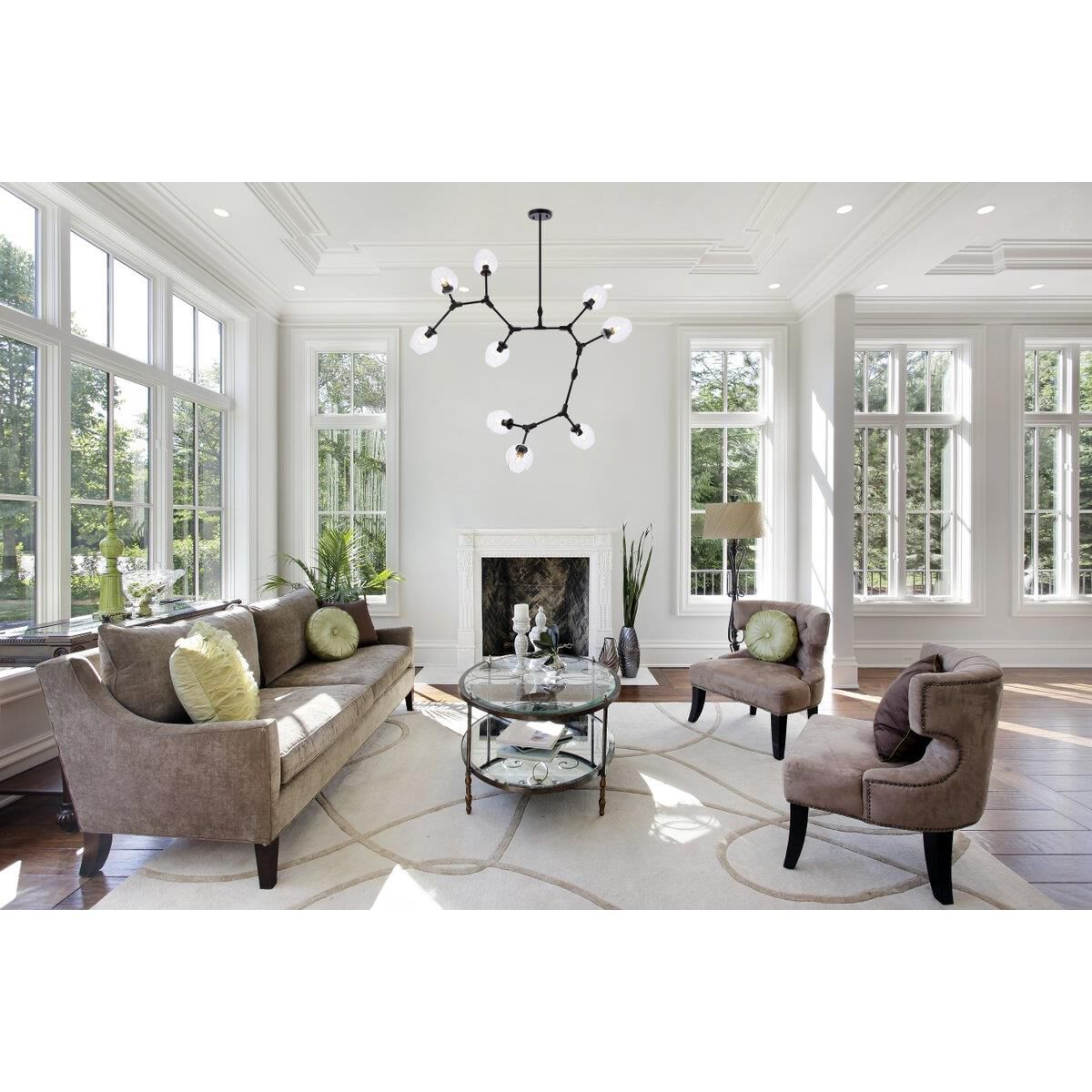 Shown in Black finish and Clear glass