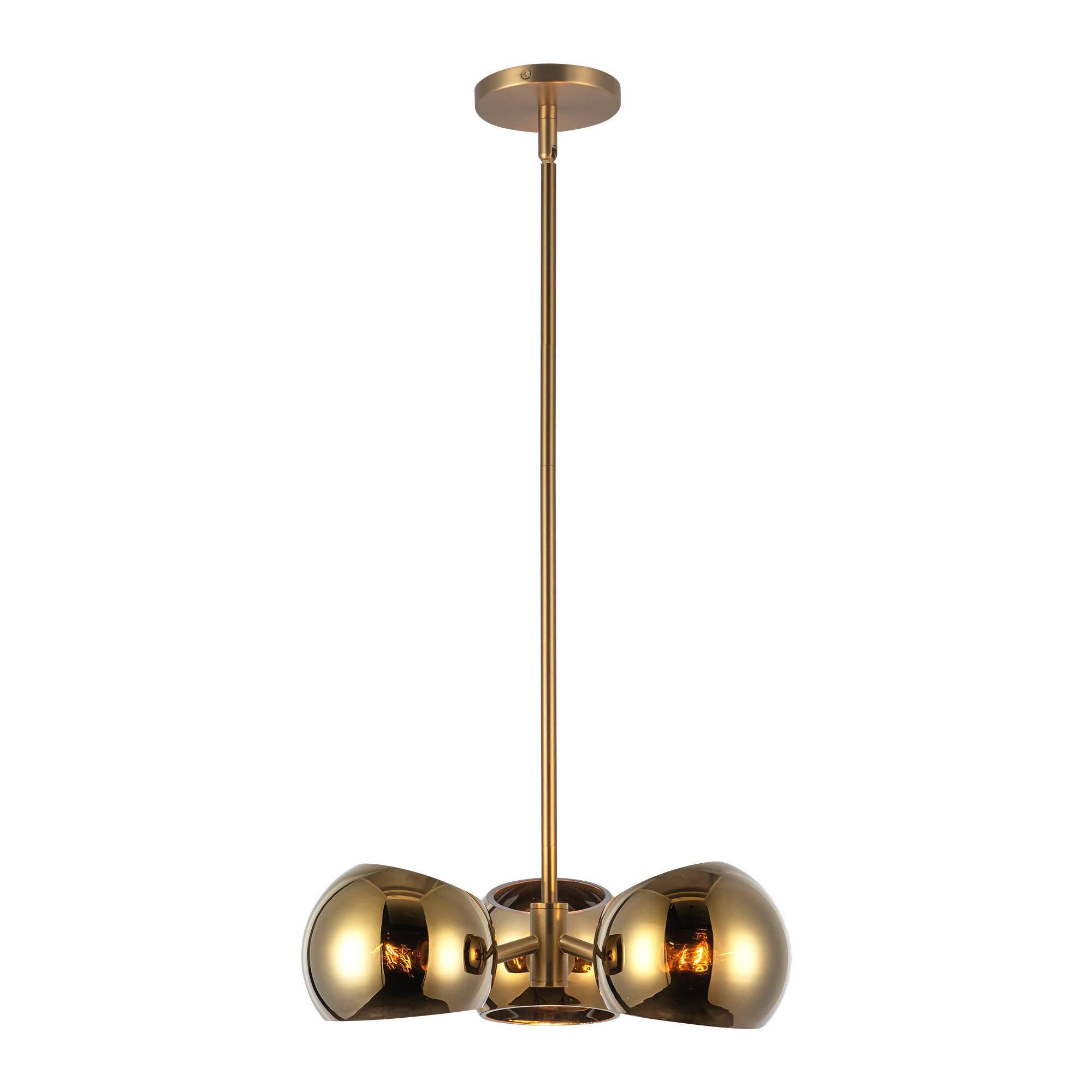 Shown in Brushed Gold finish and Copper glass