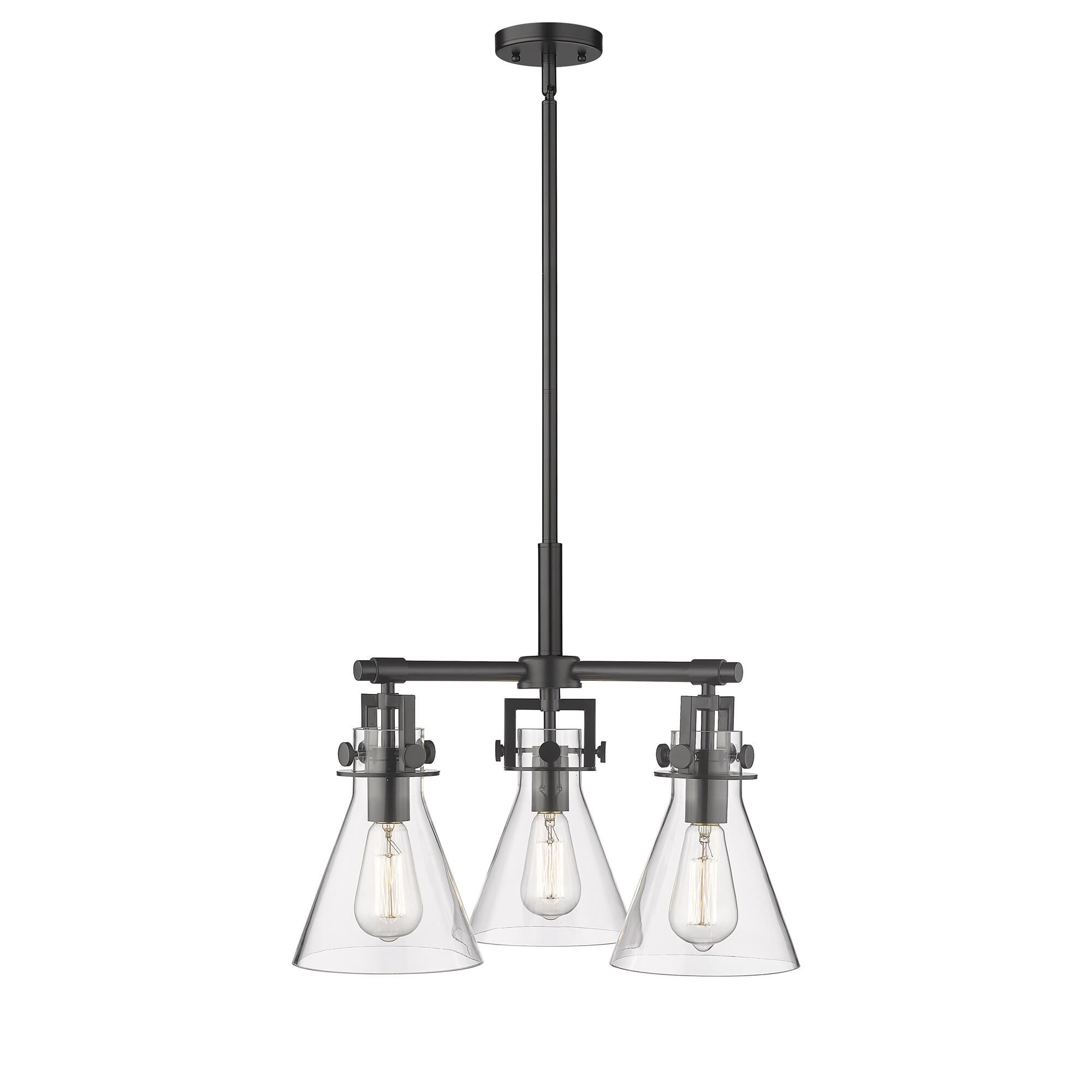 Shown in Matte Black finish and Clear glass