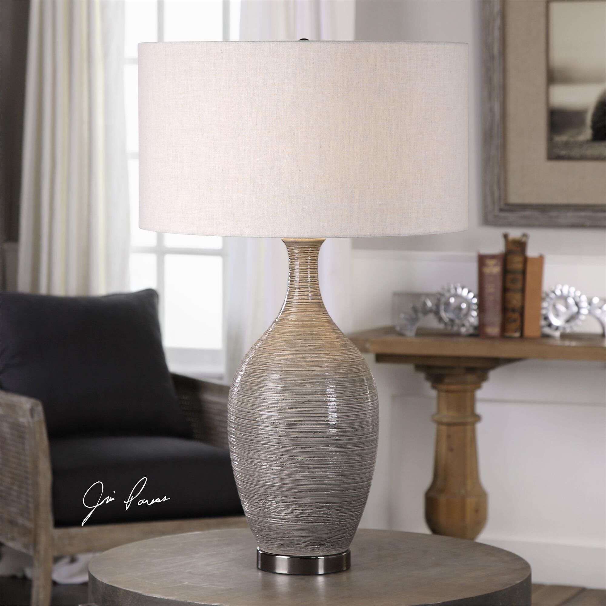 Dinah Gray Textured Table Lamp,