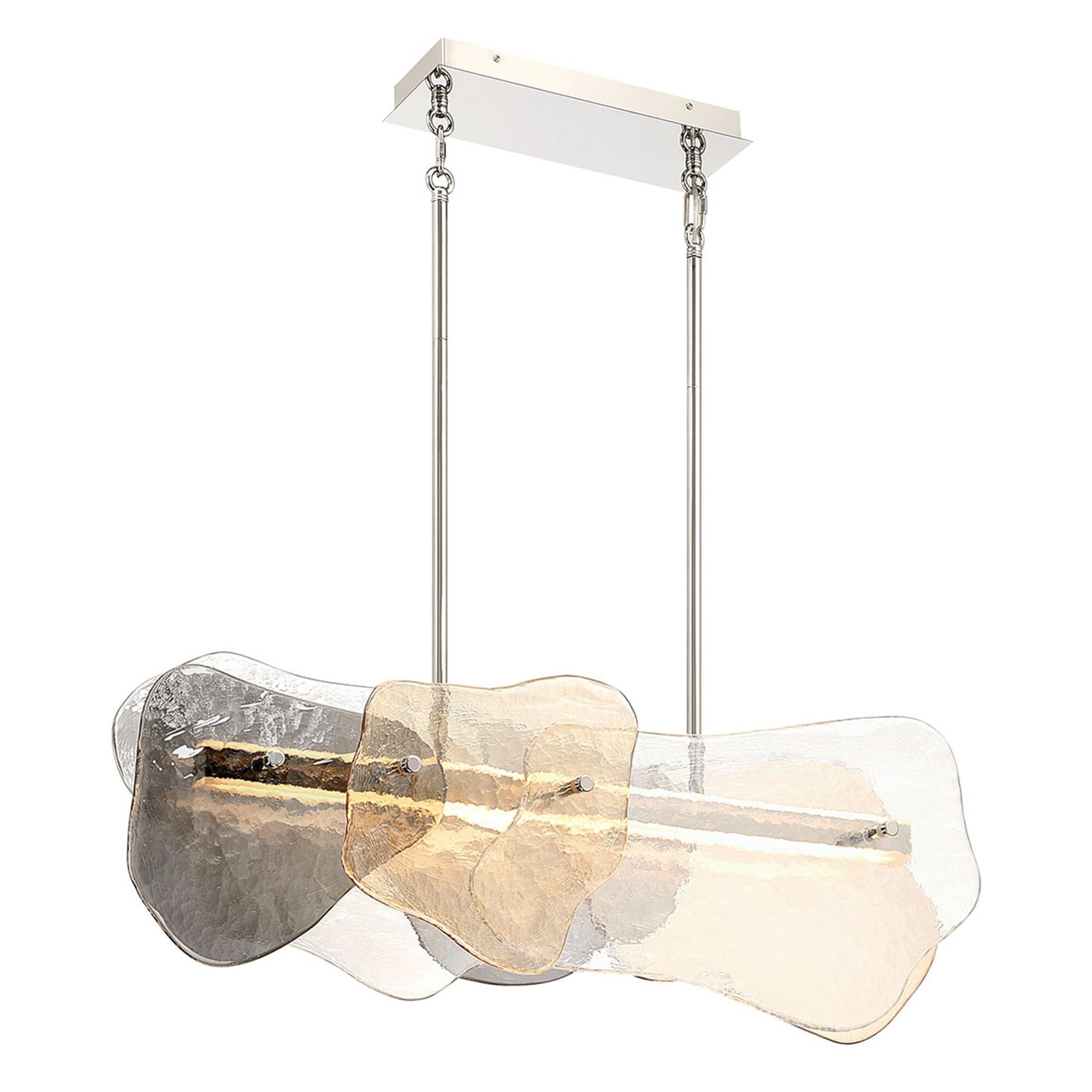 Shown in Polished Nickel finish and Mixed glass