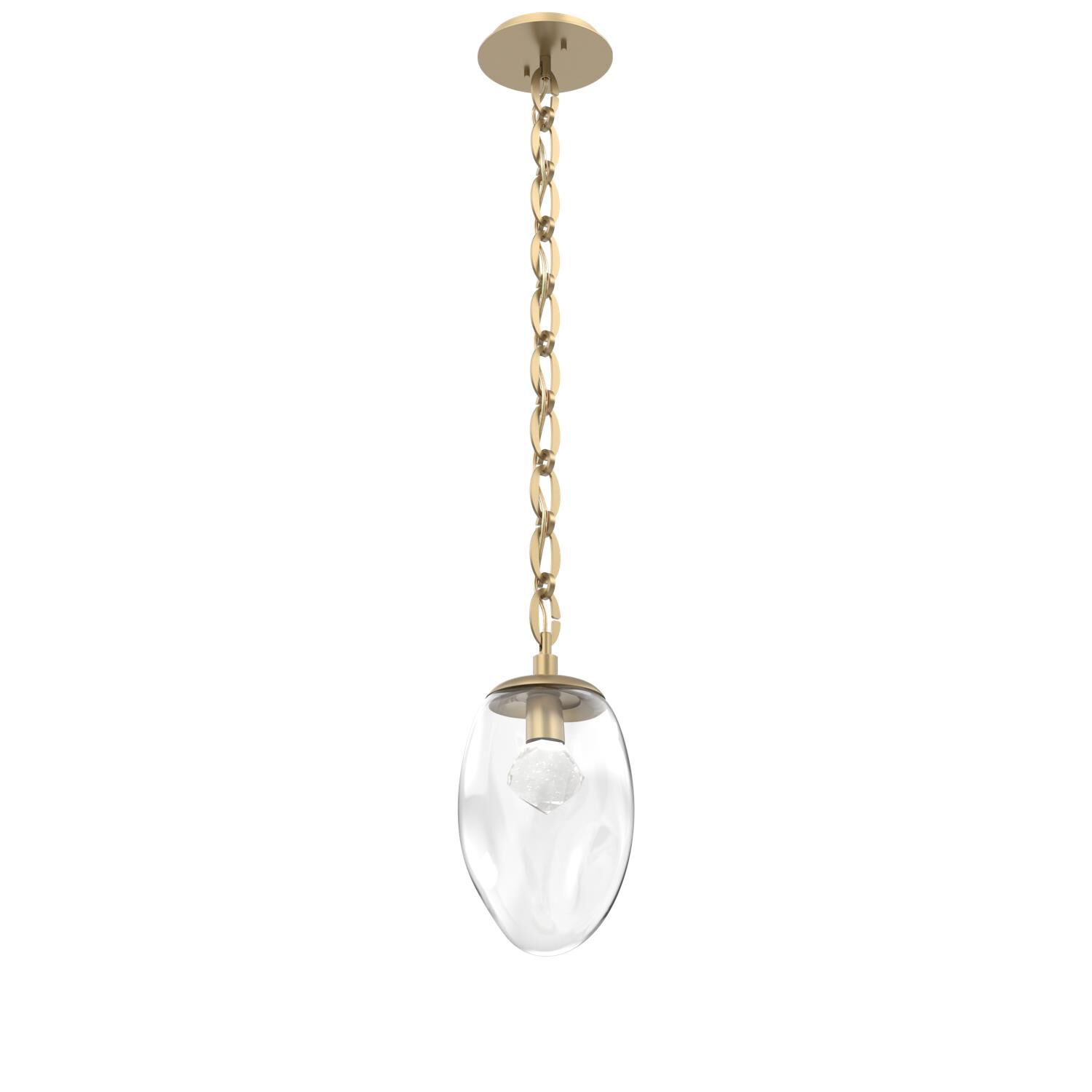 Shown in Gilded Brass finish and Clear with Faceted Gem glass