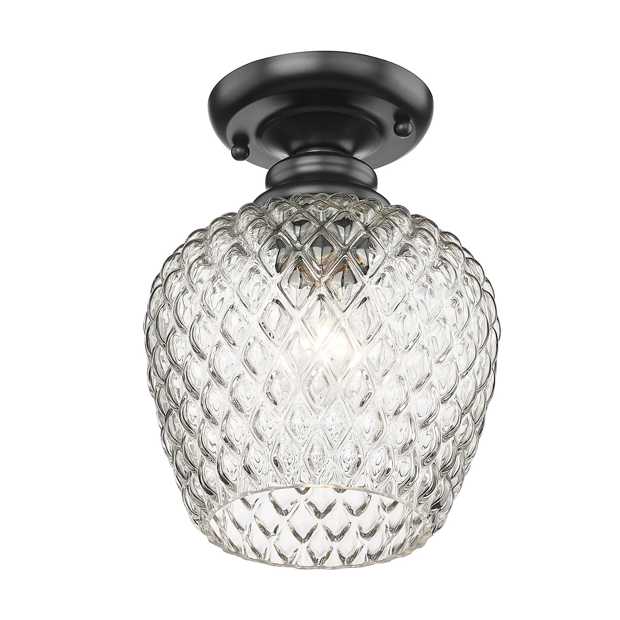 Shown in Matte Black finish and Clear glass