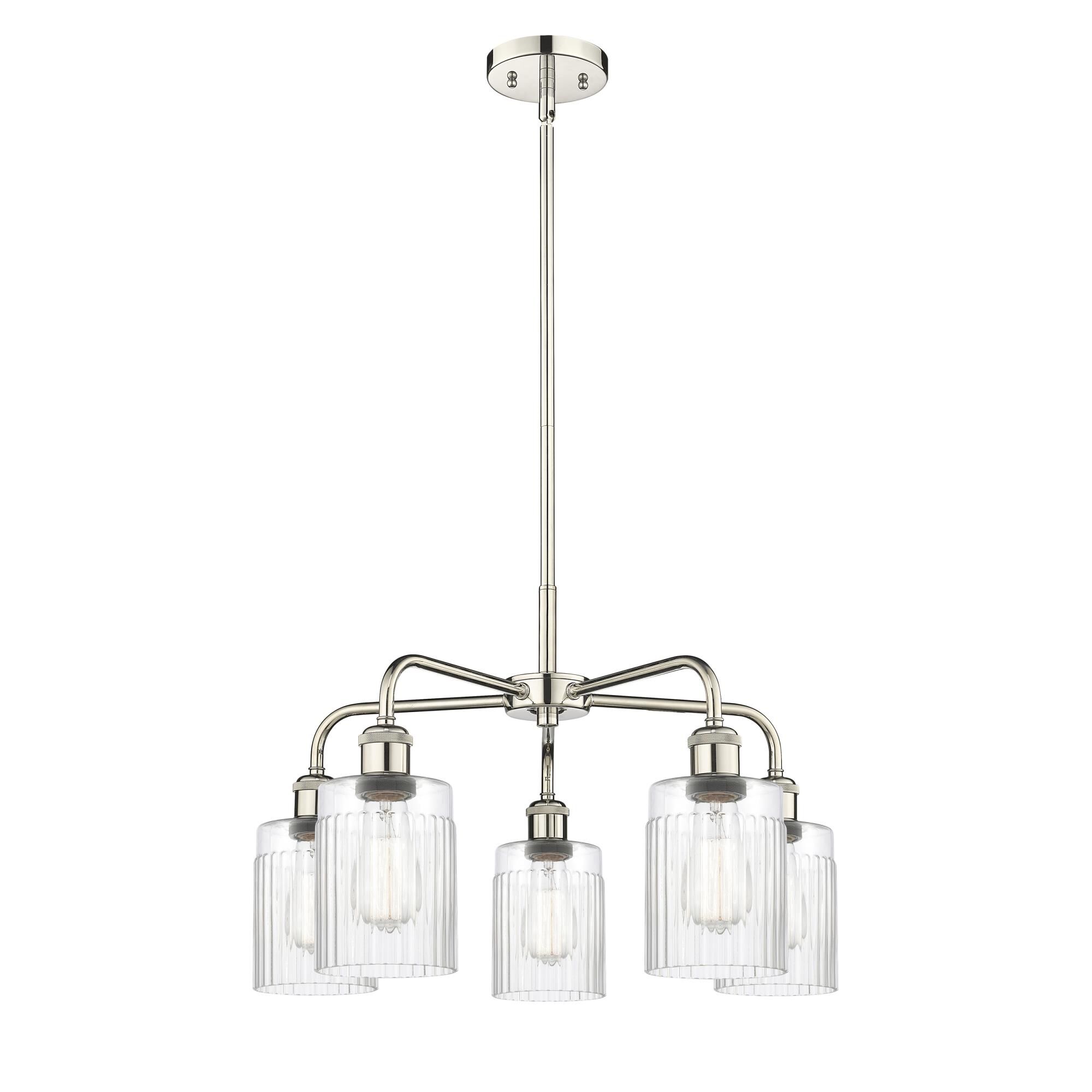 Shown in Polished Nickel finish and Clear glass