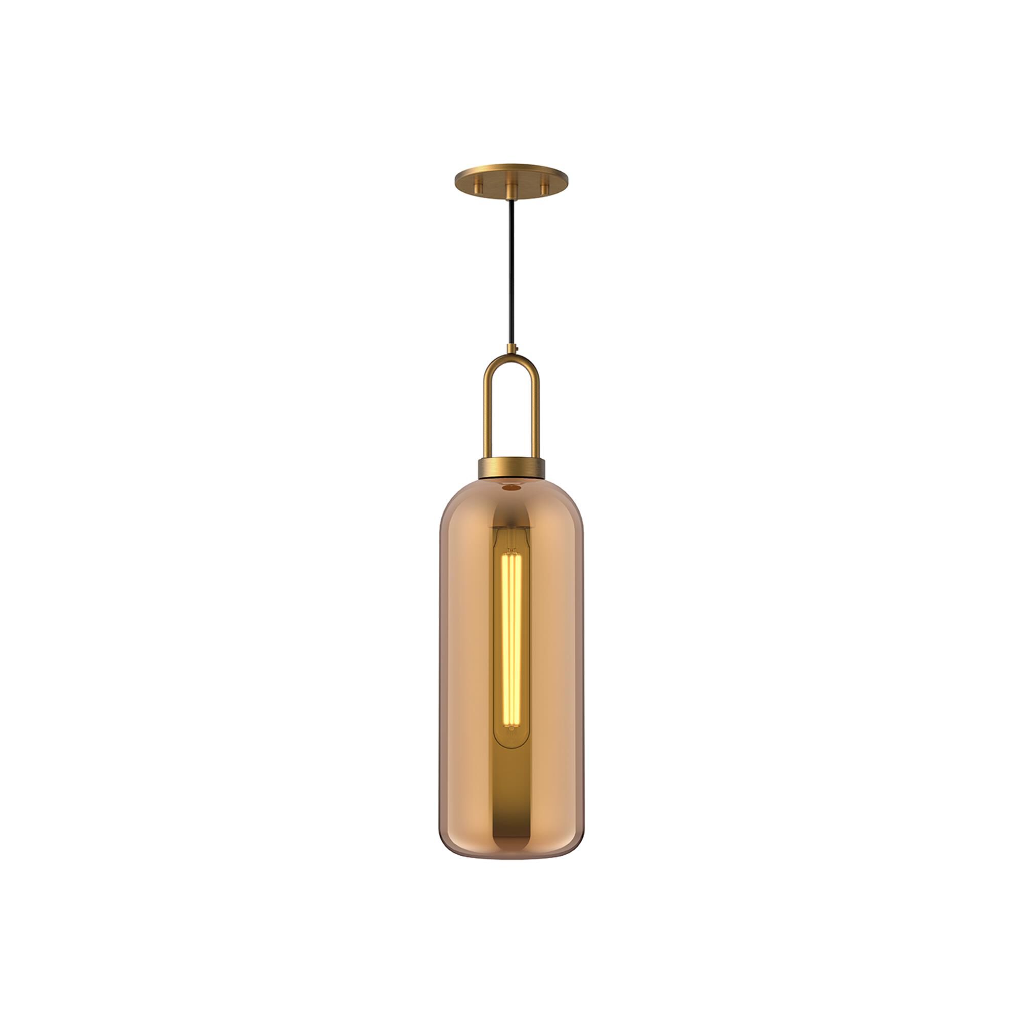 Shown in Aged Gold finish and Copper glass