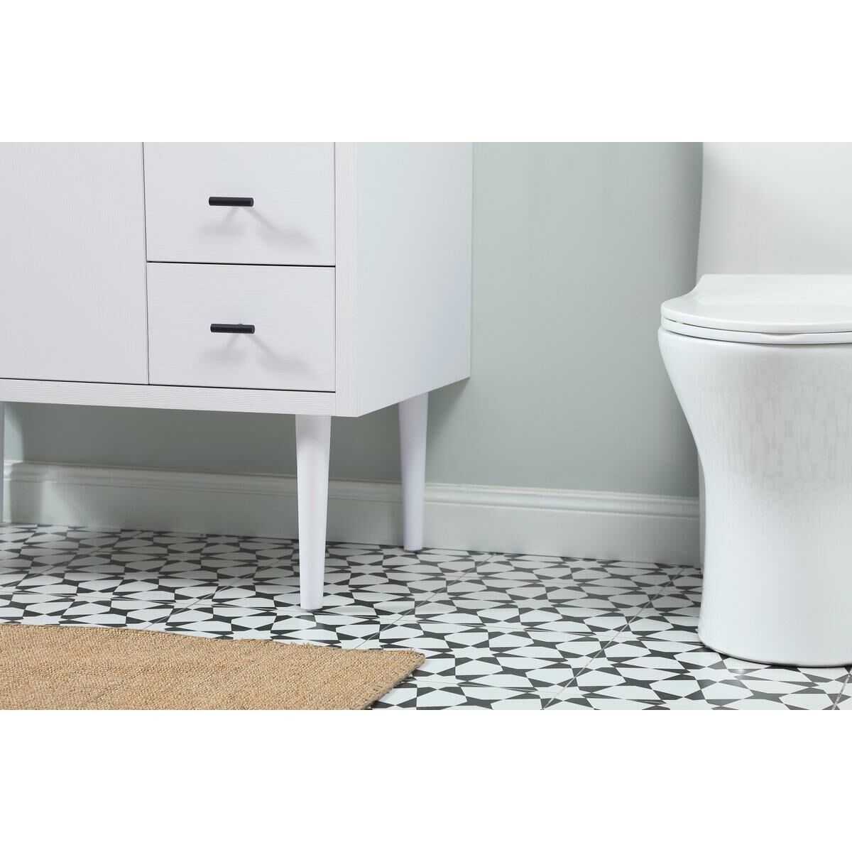 Shown in White finish and No Backsplash accent