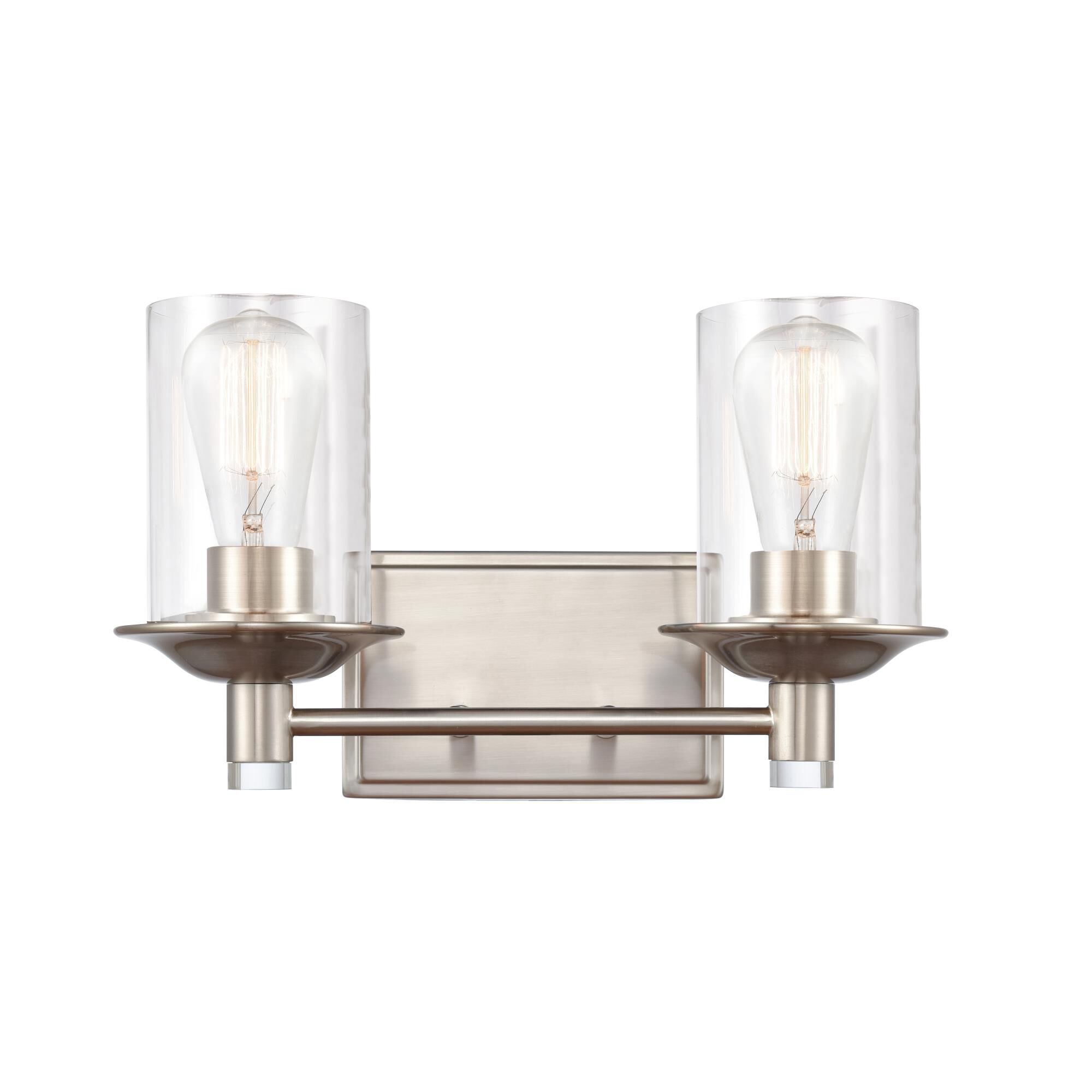 Shown in Satin Nickel finish and Clear Manhattan glass
