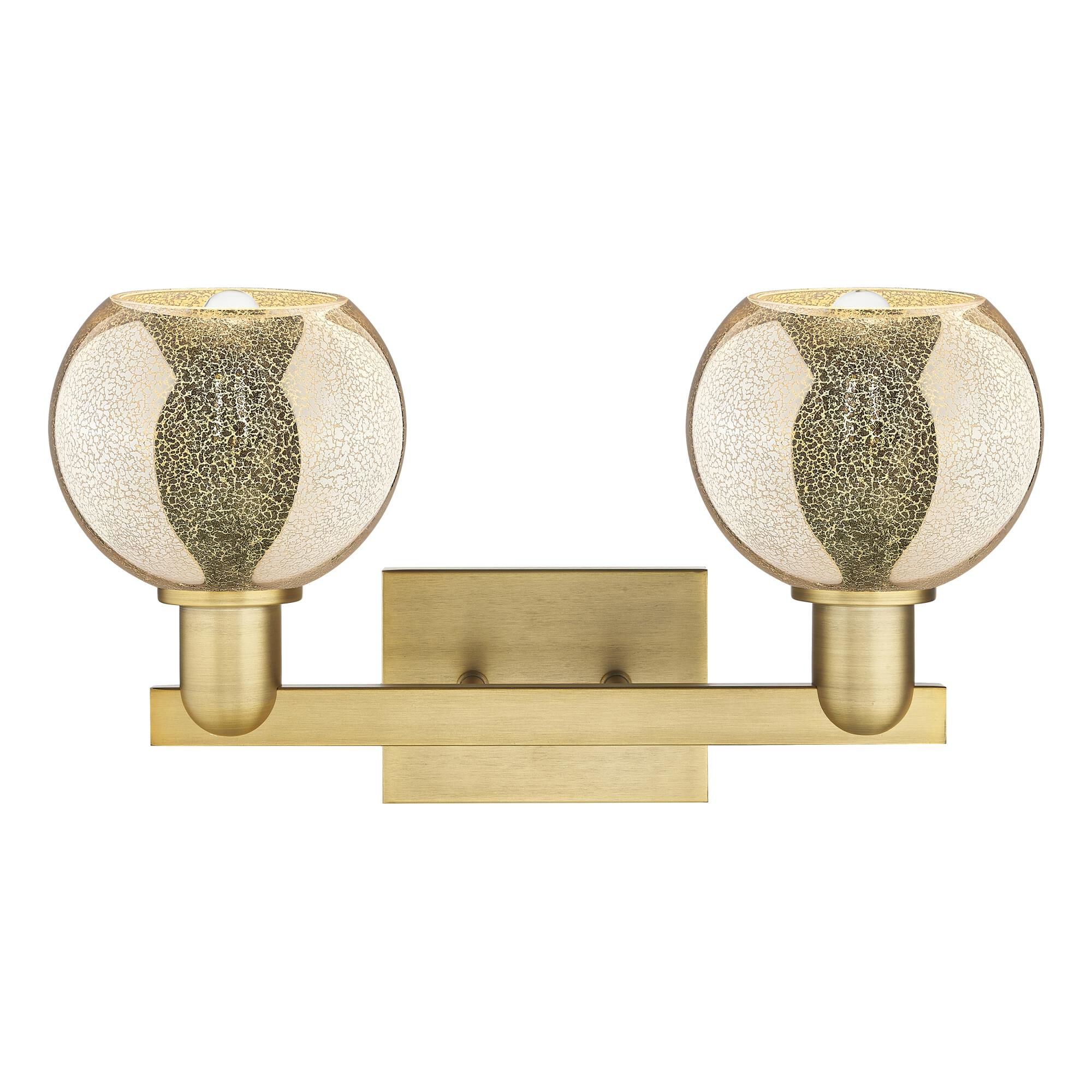 Shown in Brushed Brass finish and Mercury glass