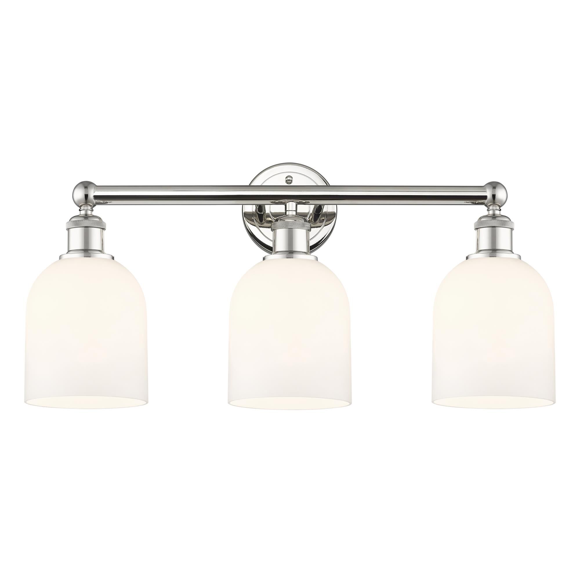 Shown in Polished Nickel finish and Glossy White glass