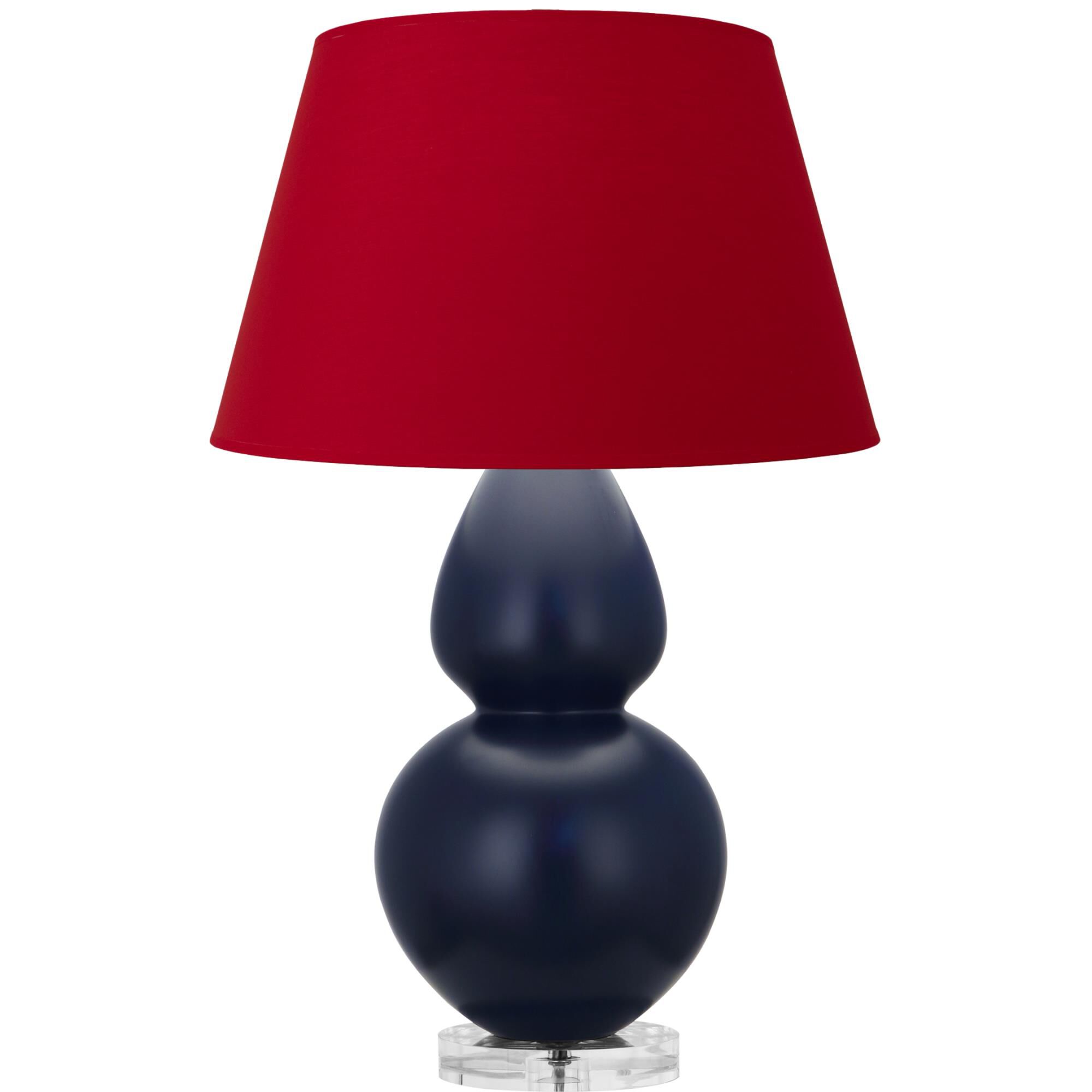 Shown in Matte Midnight Blue finish and Rose Red with Ink Black shade and Lucite accent
