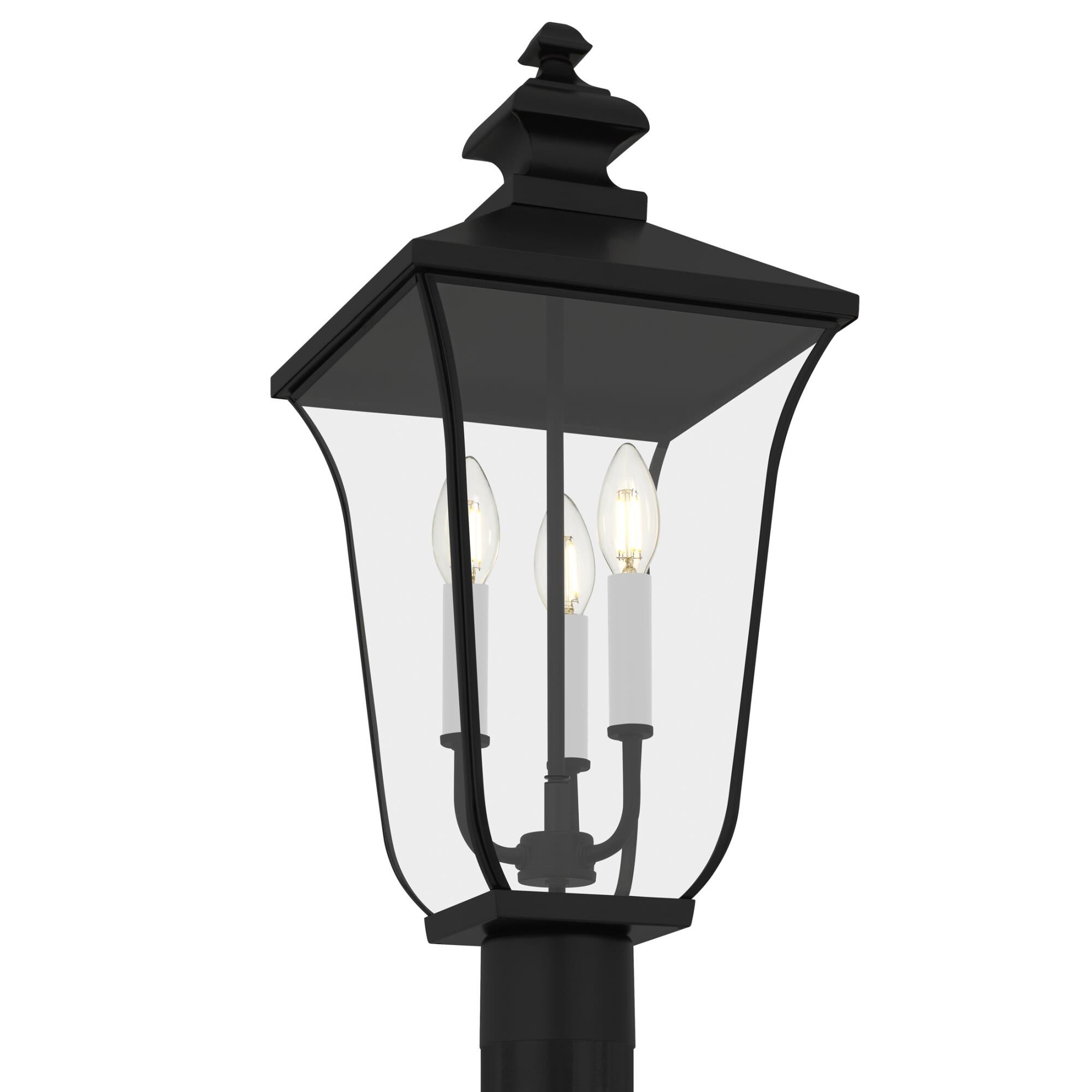 Shown in Matte Black finish and Clear glass