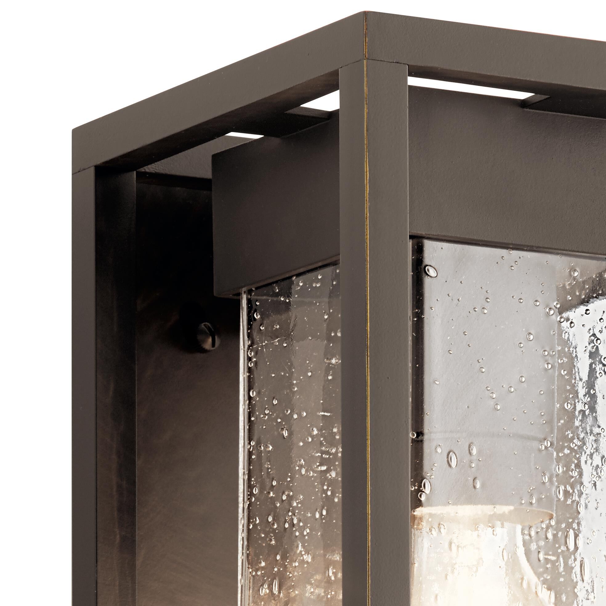 Shown in Olde Bronze finish and Clear Seeded glass