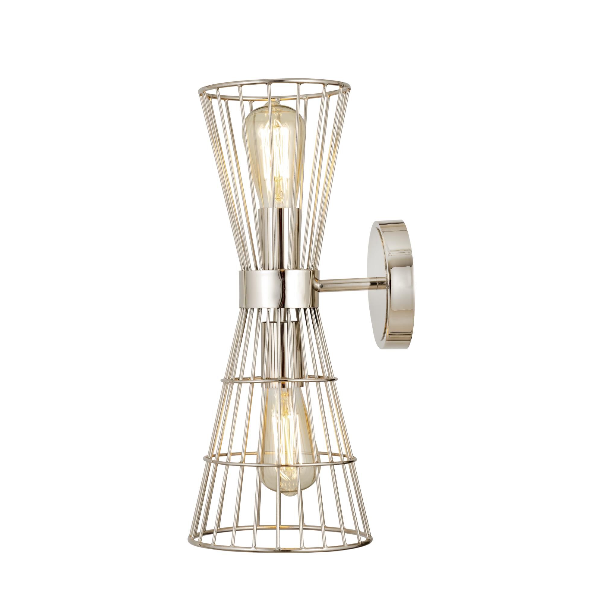 Shown in Polished Nickel finish and Iron glass and Iron shade