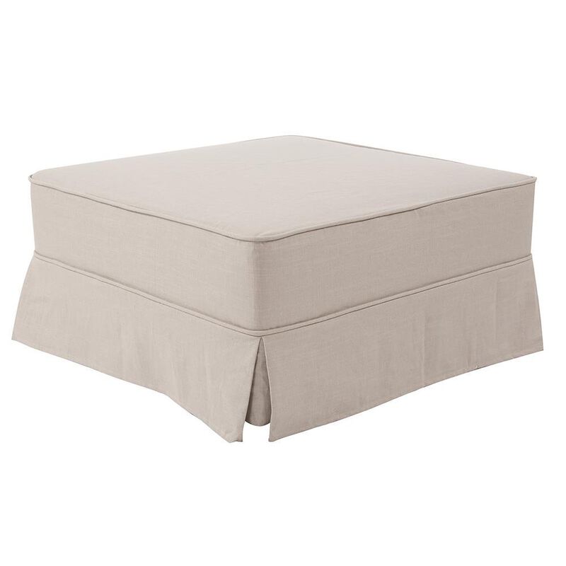 The Linen Universal Ottoman Cover by Howard Elliott Collection