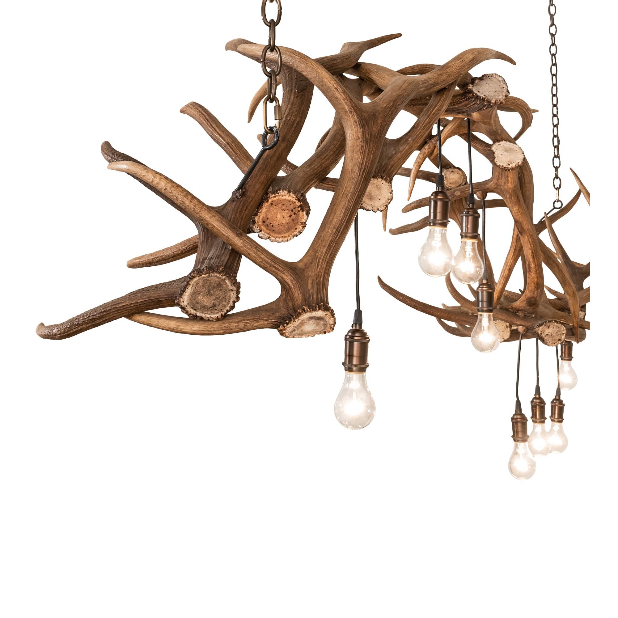 Antlers 74 Inch 8 Light Linear Suspension Light by Meyda Lighting