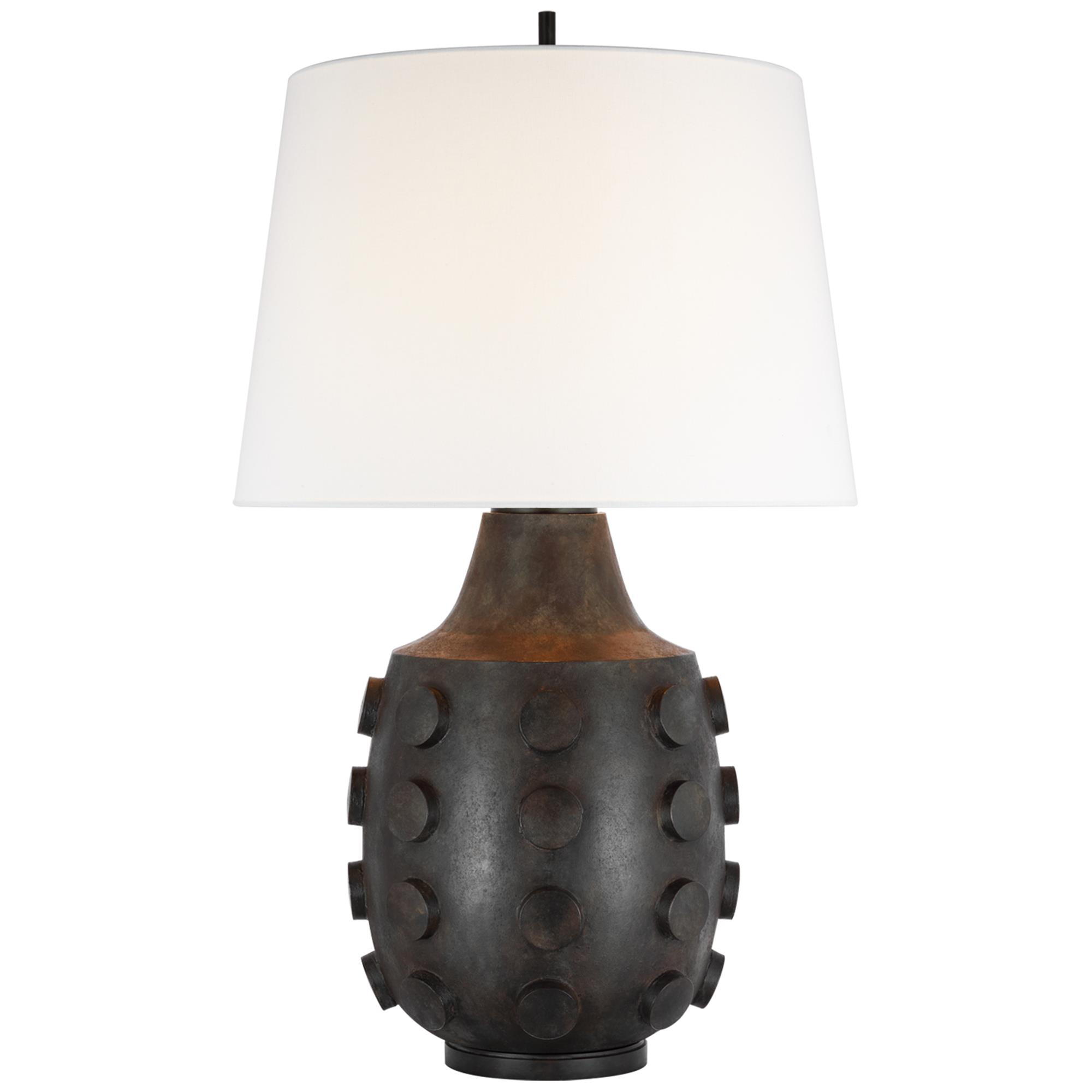 Shown in Garden Bronze finish and Linen shade