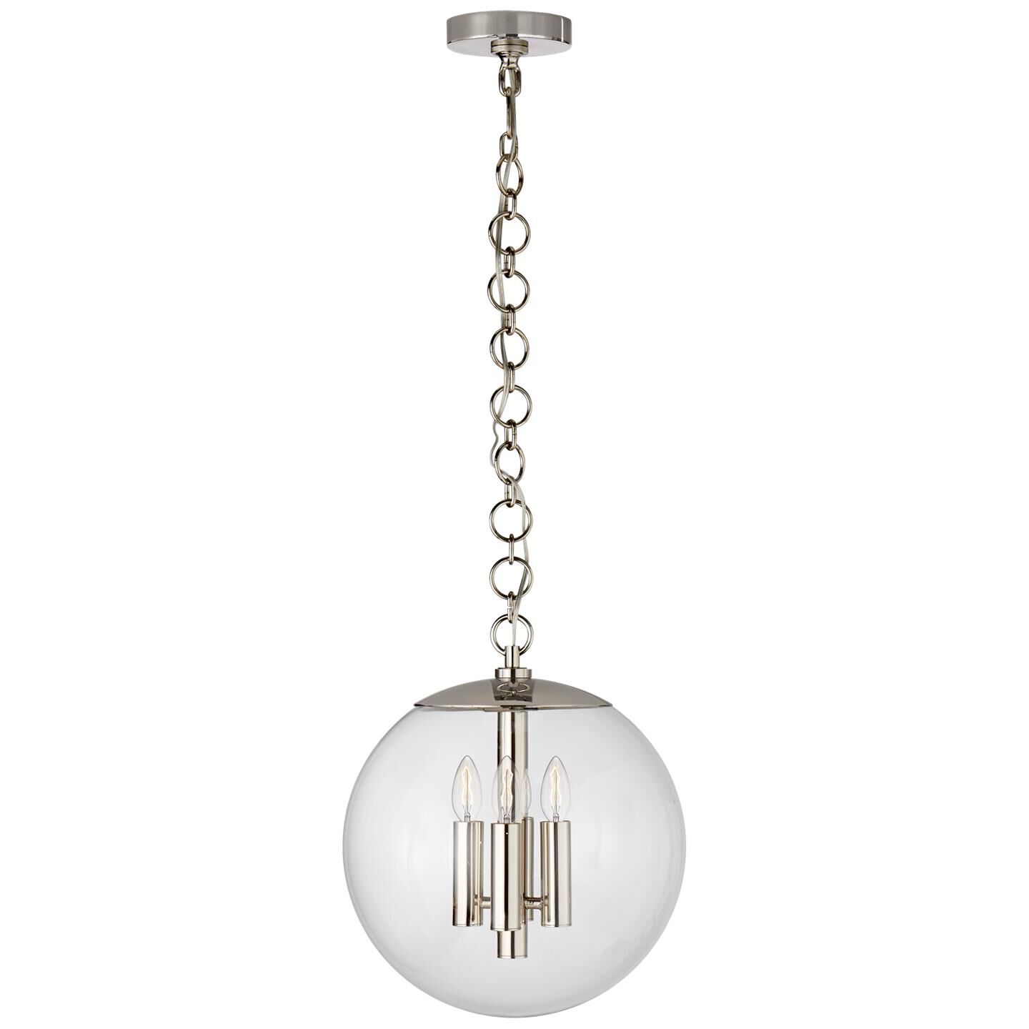 Shown in Polished Nickel finish and Clear glass