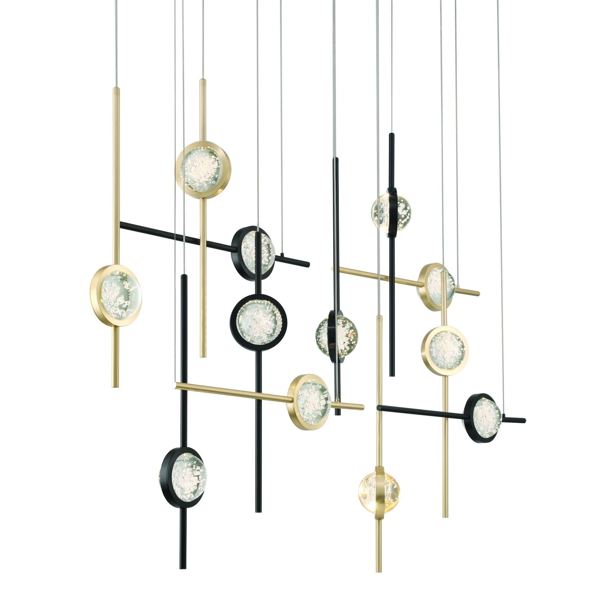 Shown in Gold and Black finish and Clear  glass
