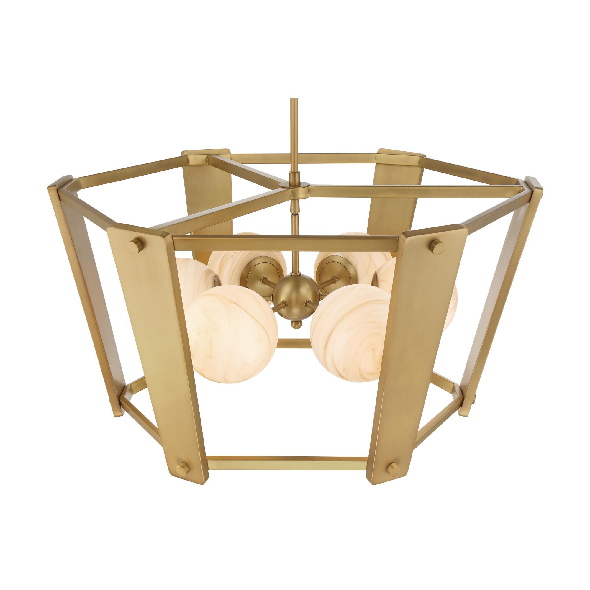 Shown in Legacy Brass finish and Amber Swirl glass and Etched Opal Glass shade