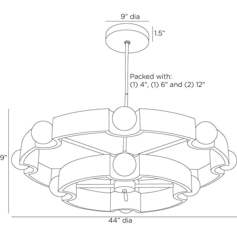 Hans 44 Inch Chandelier by Arteriors Home