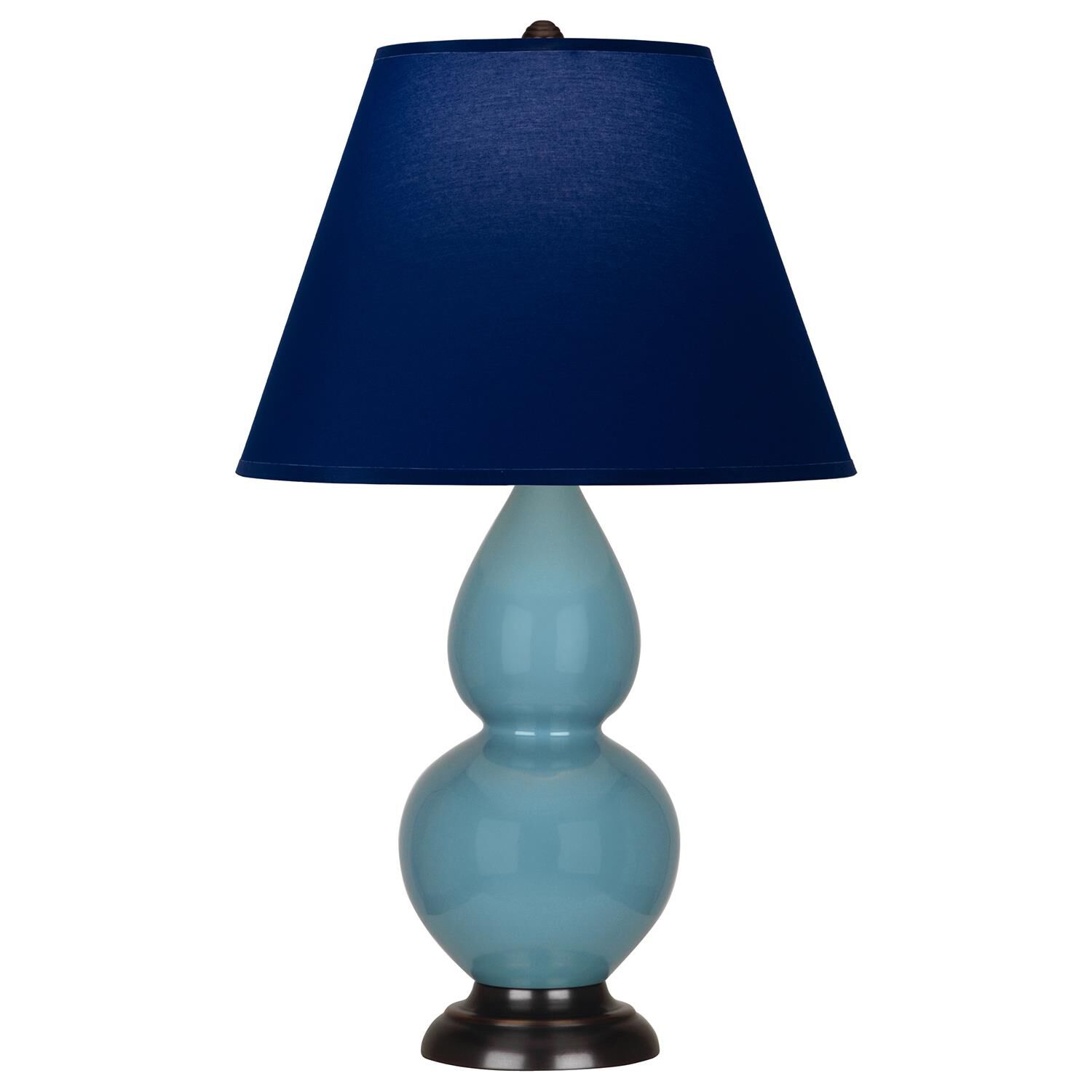 Shown in Steel Blue finish and Navy and Gray shade and Deep Patina Bronze accent