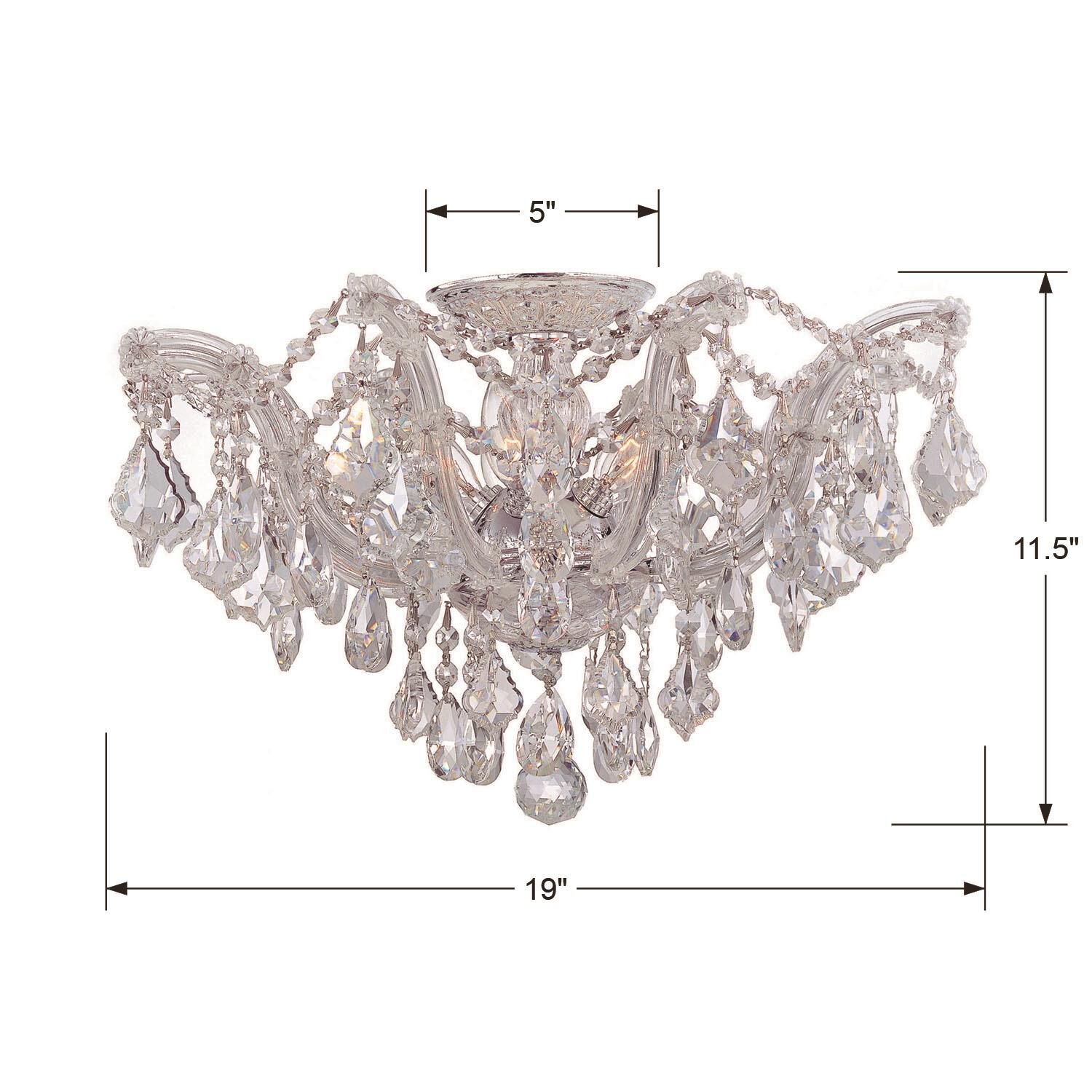 Maria Theresa 19 Inch 5 Light Semi Flush Mount by Crystorama