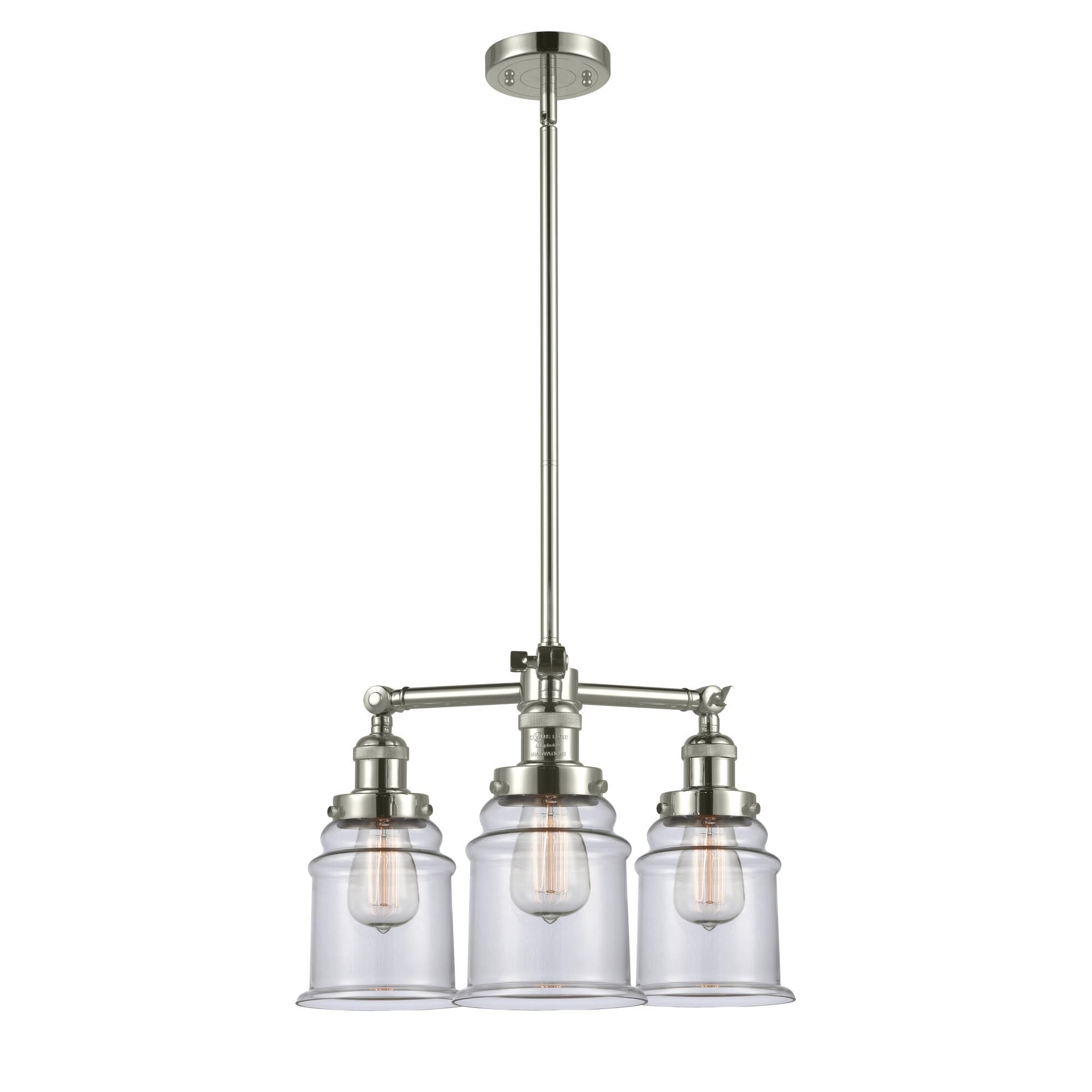 Shown in Polished Nickel finish and Clear glass