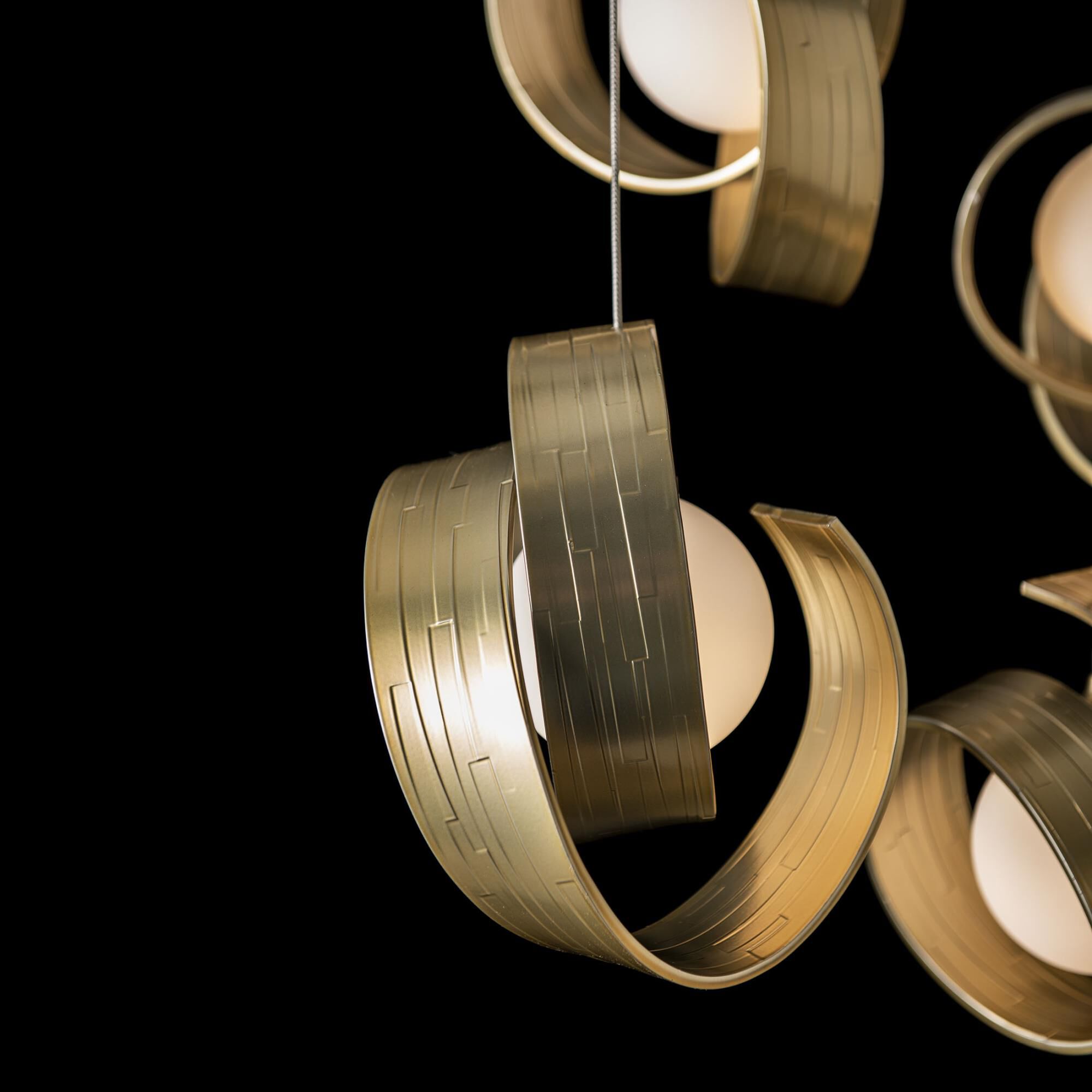 Shown in Modern Brass finish and Opal glass and Opal Glass shade