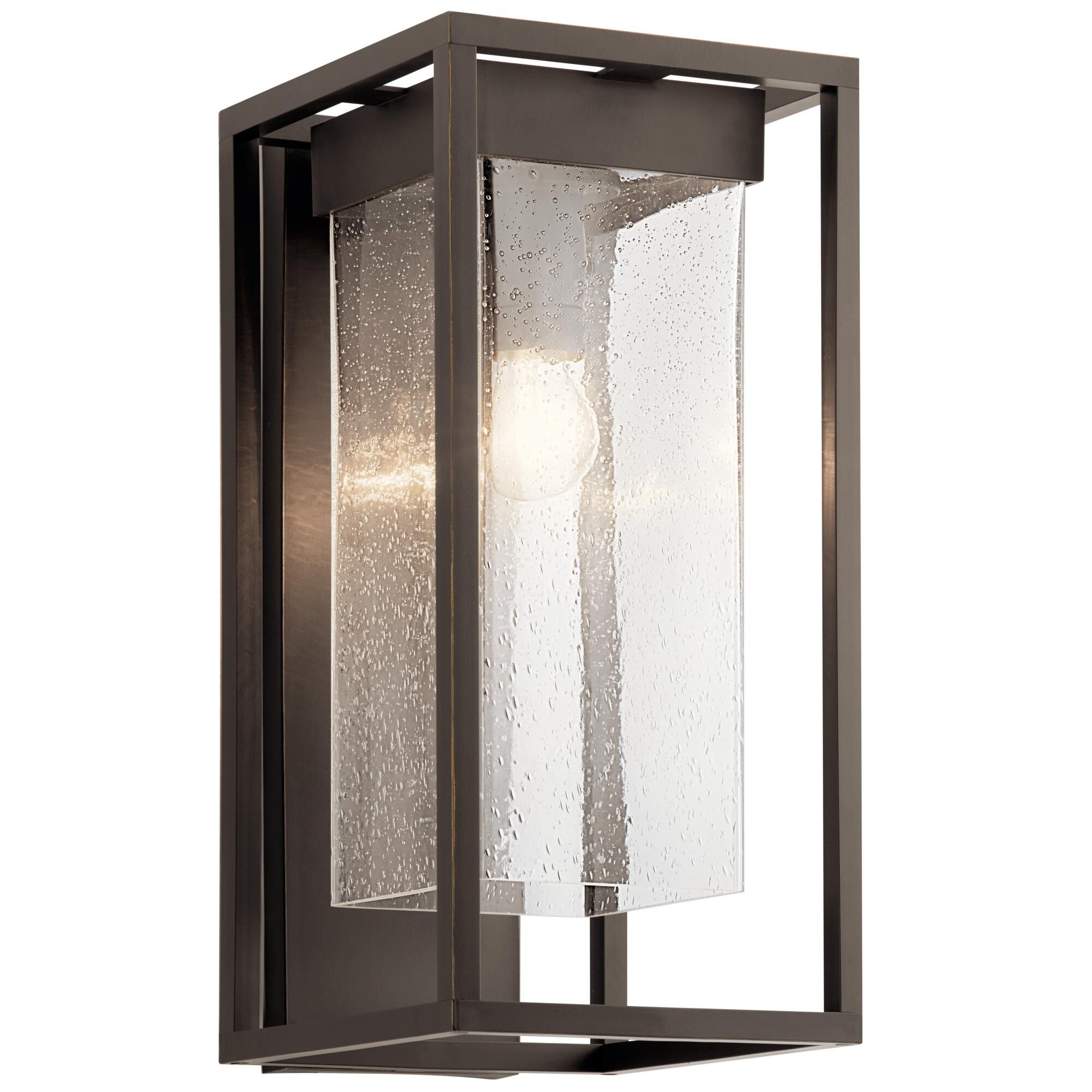 Shown in Olde Bronze finish and Clear Seeded glass