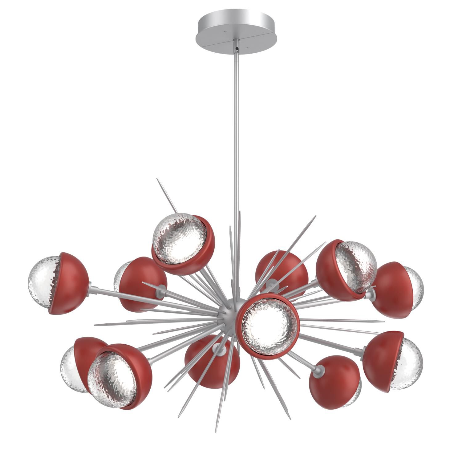 Shown in Classic Silver finish and Clear glass and Cinnamon Red accent