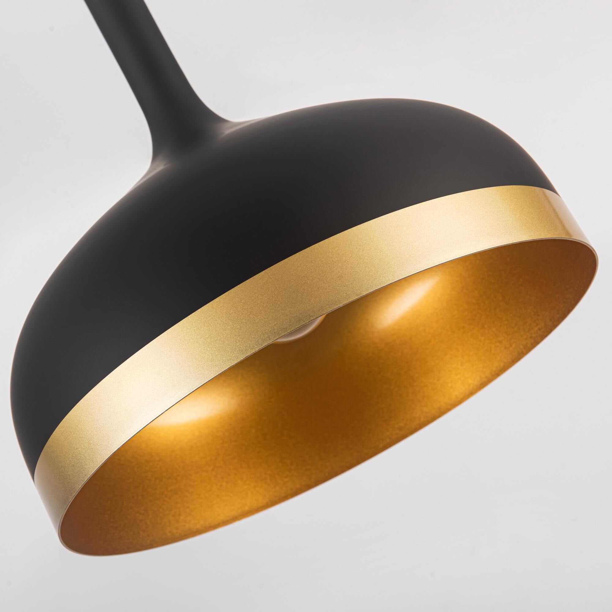 Shown in Black & Gold finish and Aluminium shade