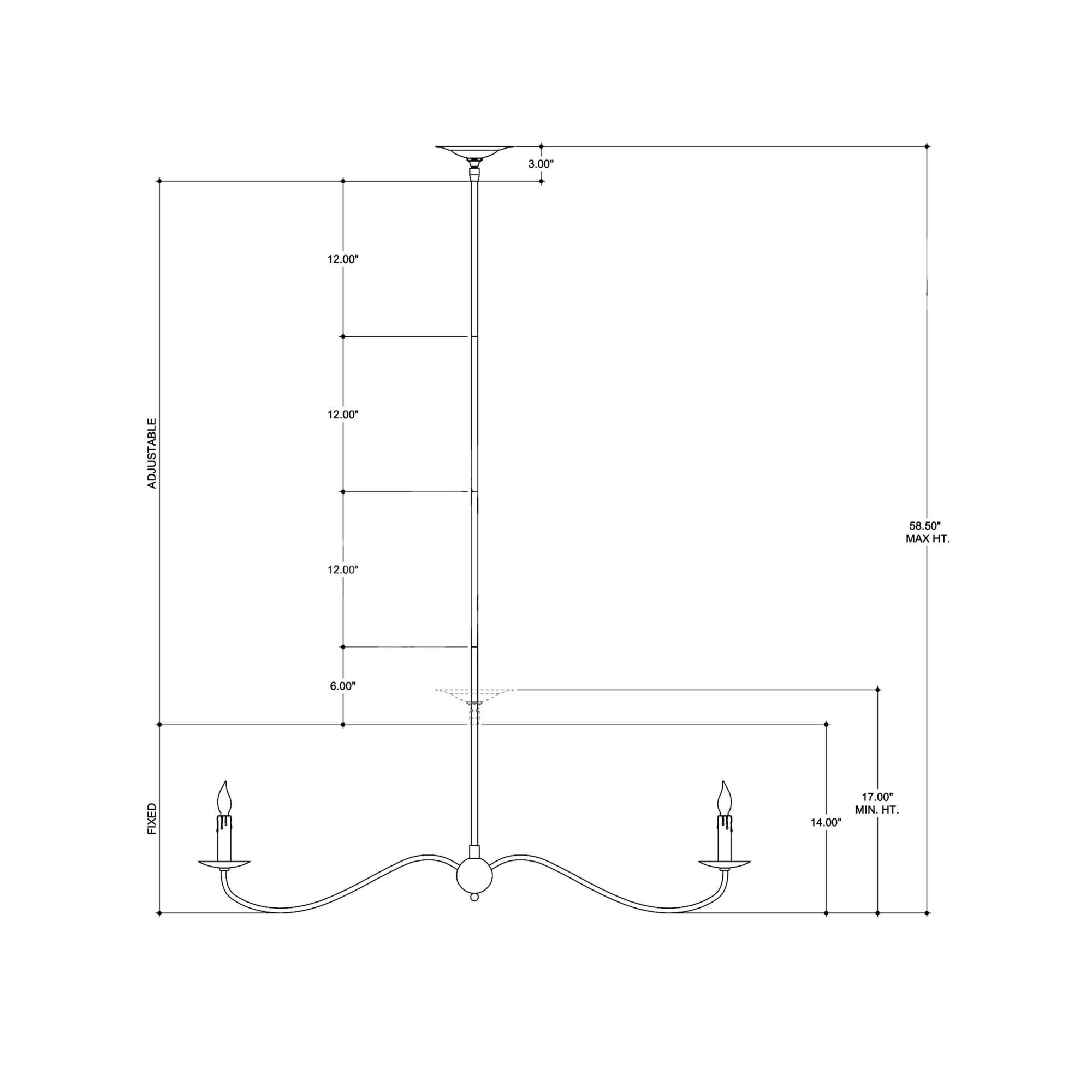 Saxon 43 Inch Linear Suspension Light by Currey and Company