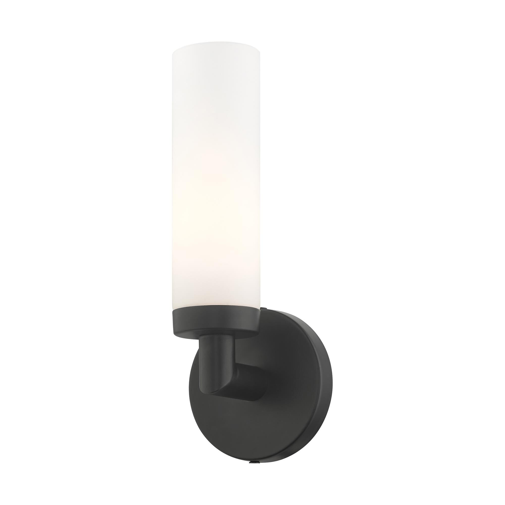 Shown in Black finish and Hand Blown Satin Opal White glass and Hand Blown Satin Opal White Glass shade