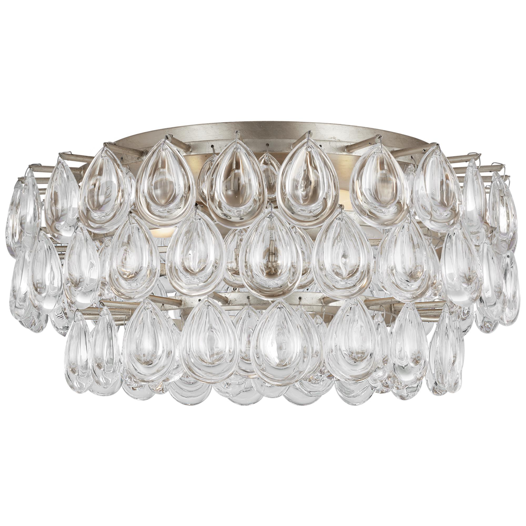 Shown in Burnished Silver Leaf finish and Crystal shade