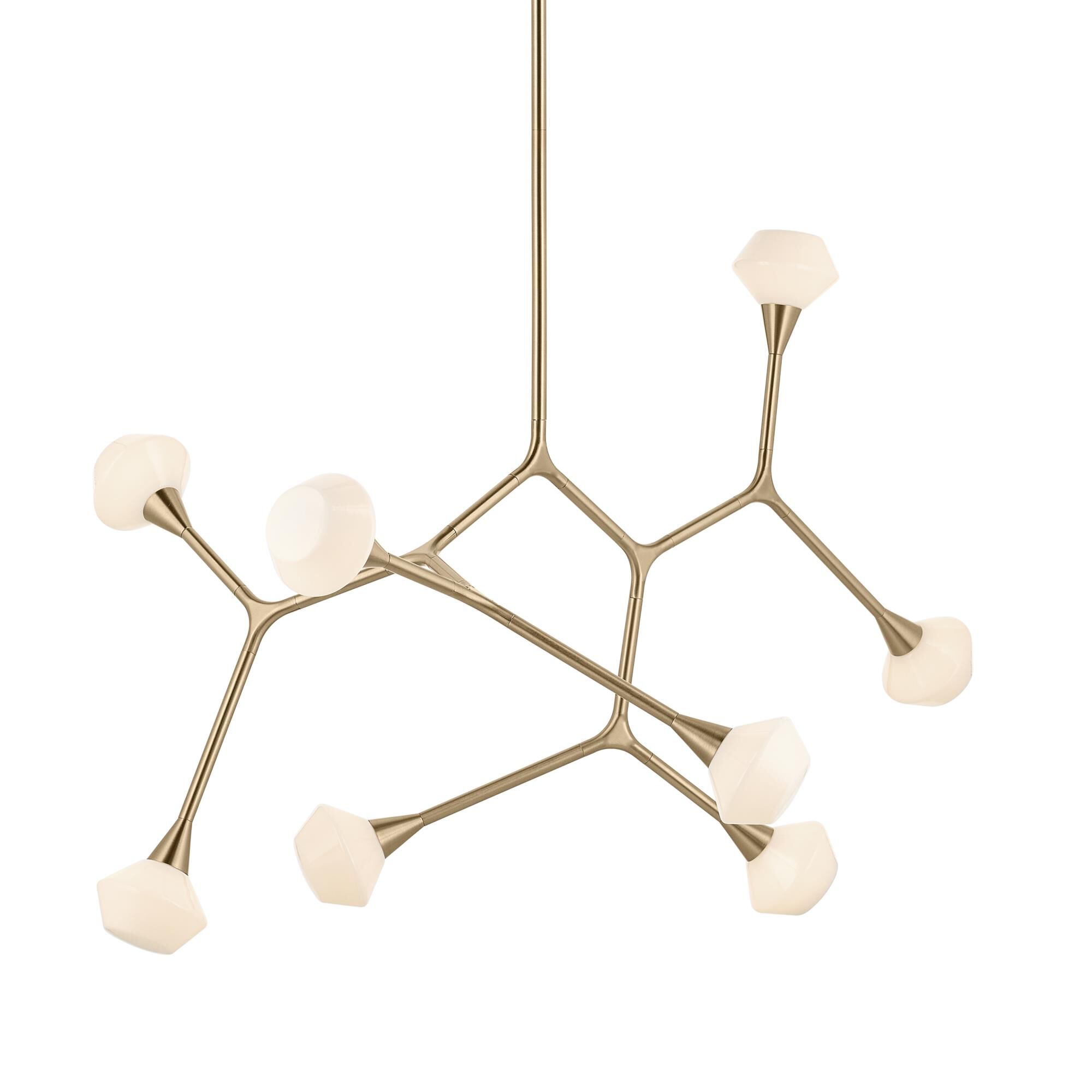 Shown in Champagne Bronze finish and Opal glass