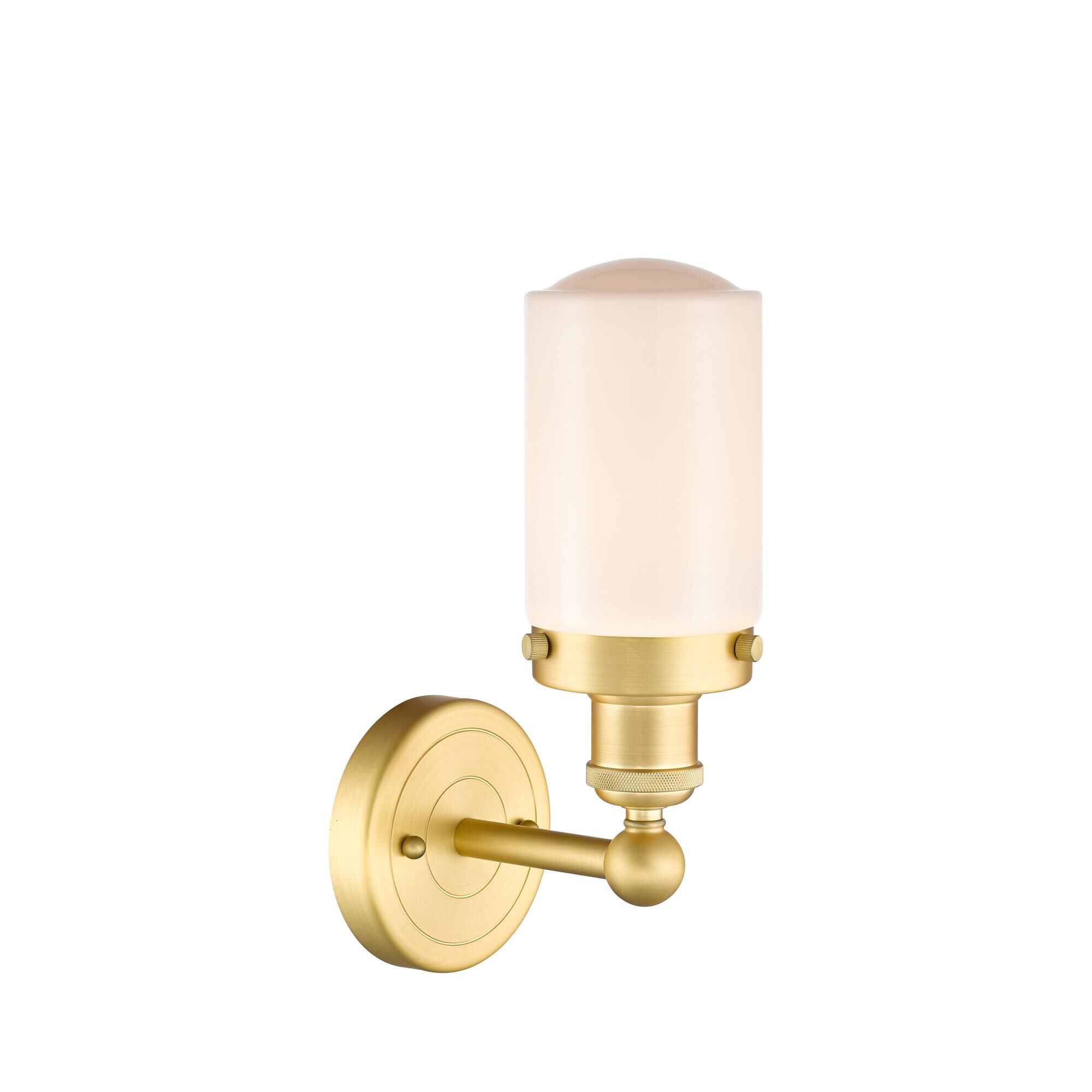 Shown in Satin Gold finish and Matte White glass