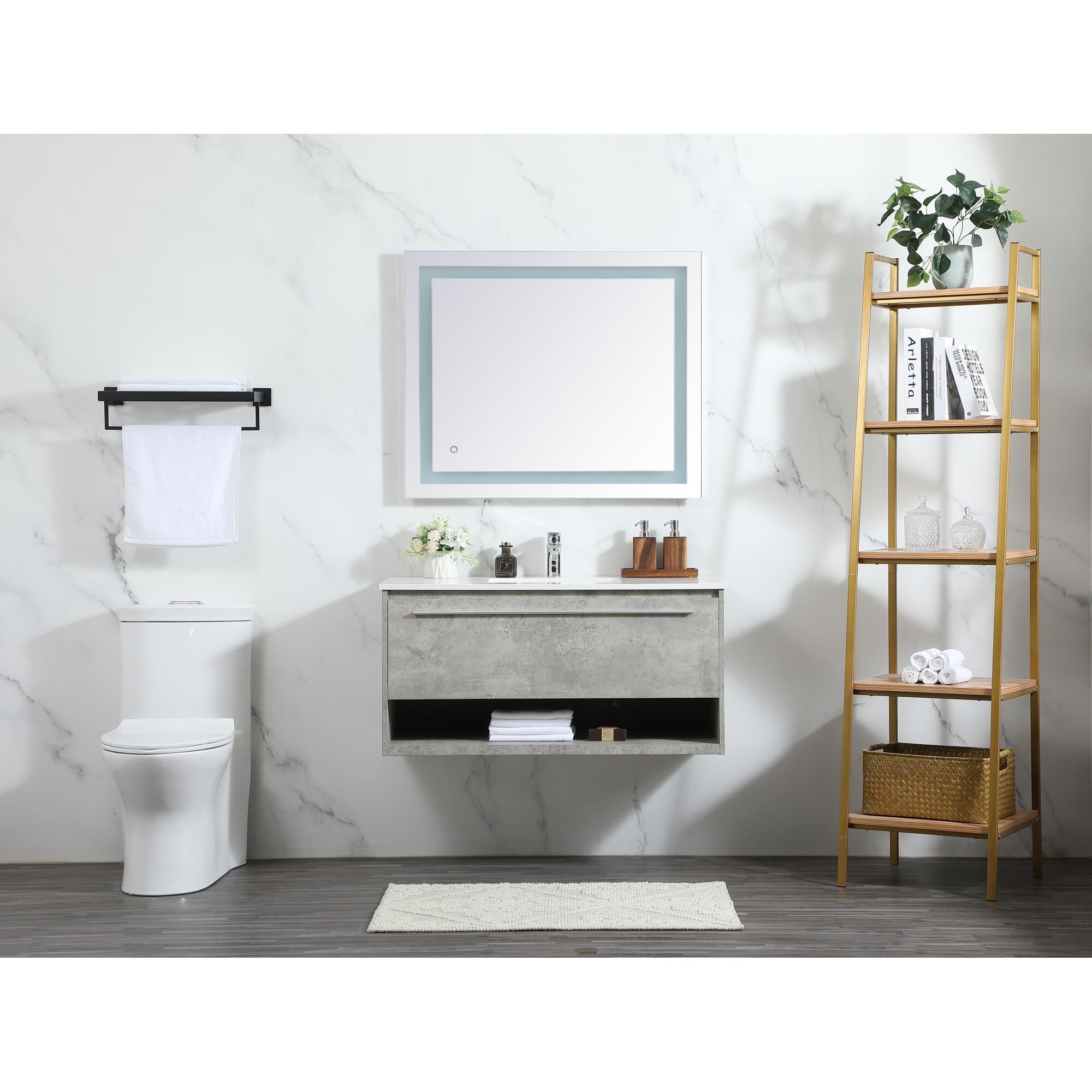 Shown in Concrete Grey finish