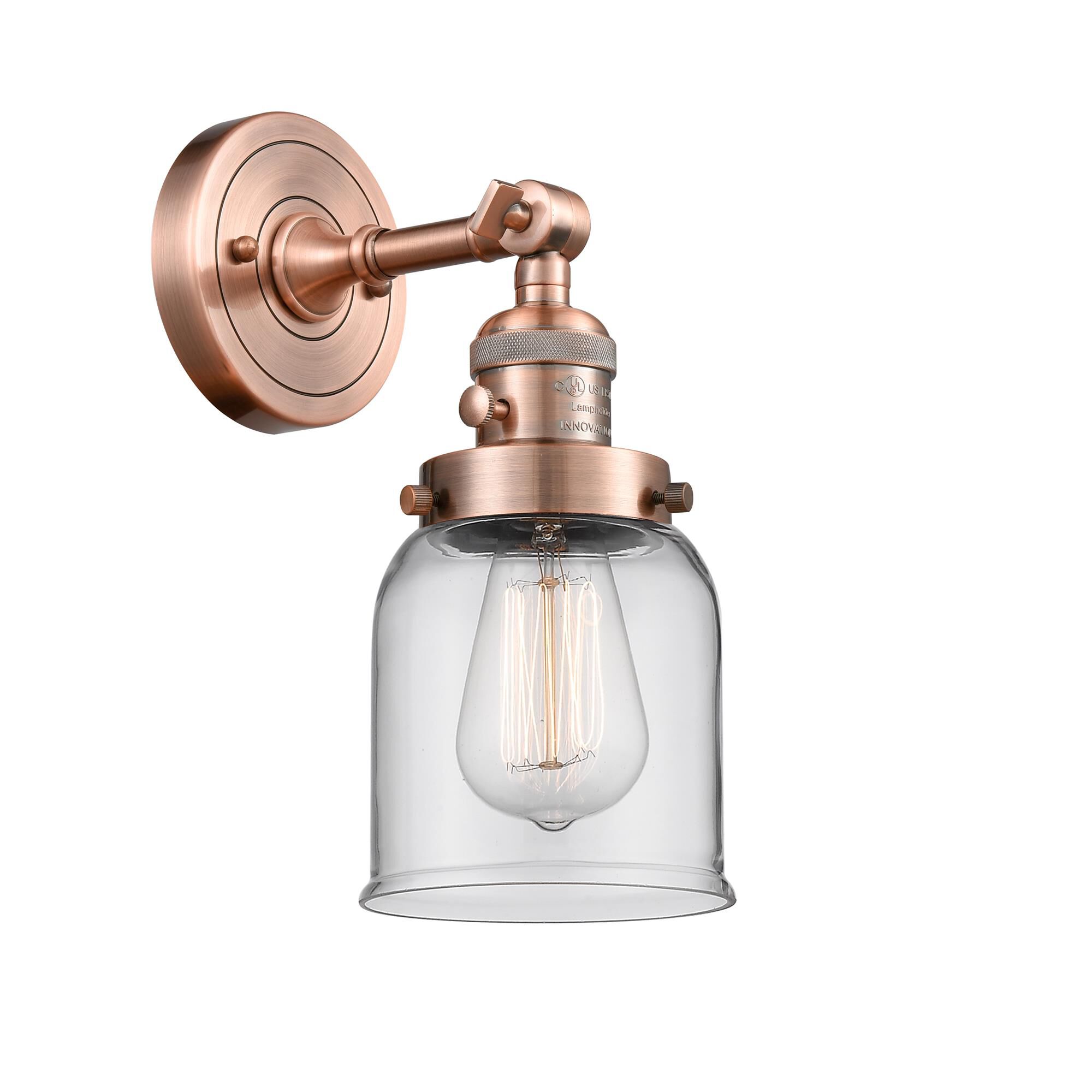 Shown in Antique Copper finish and Clear glass