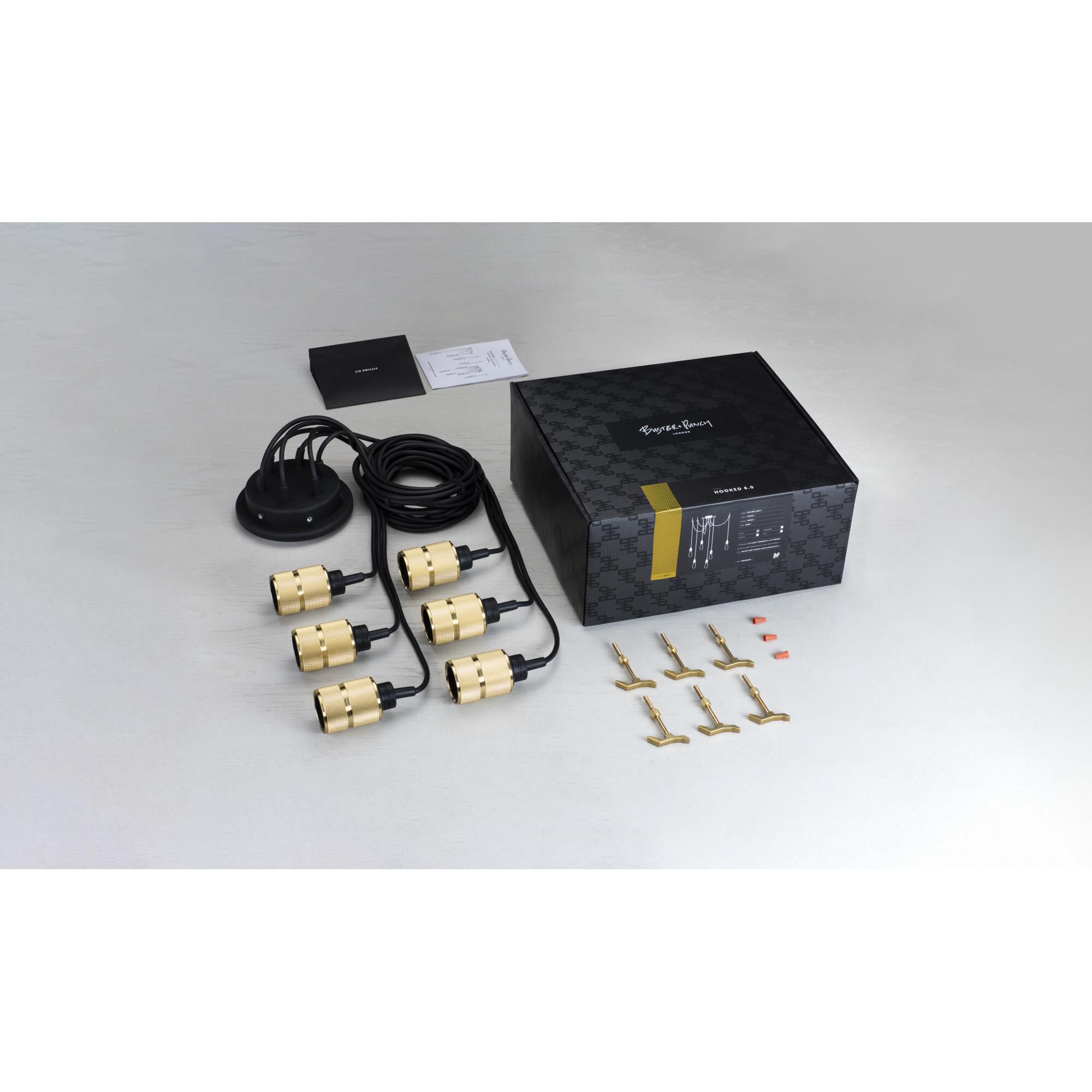 Shown in Brass finish and Graphite shade