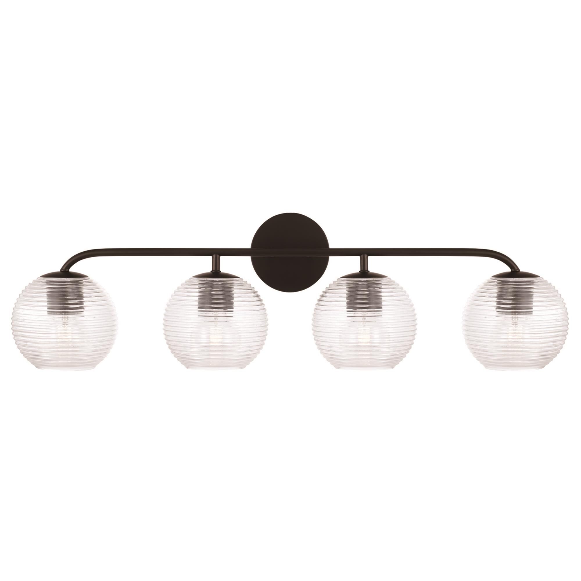 Shown in Matte Black finish and Clear Ribbed glass