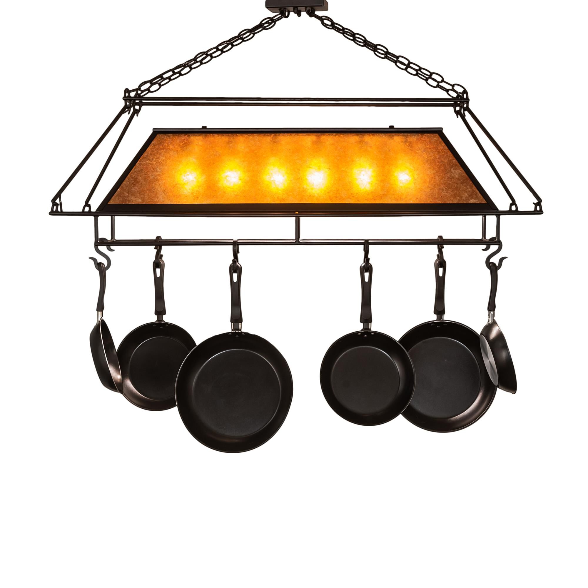 Shown with Black Metal Finish;Amber Mica glass